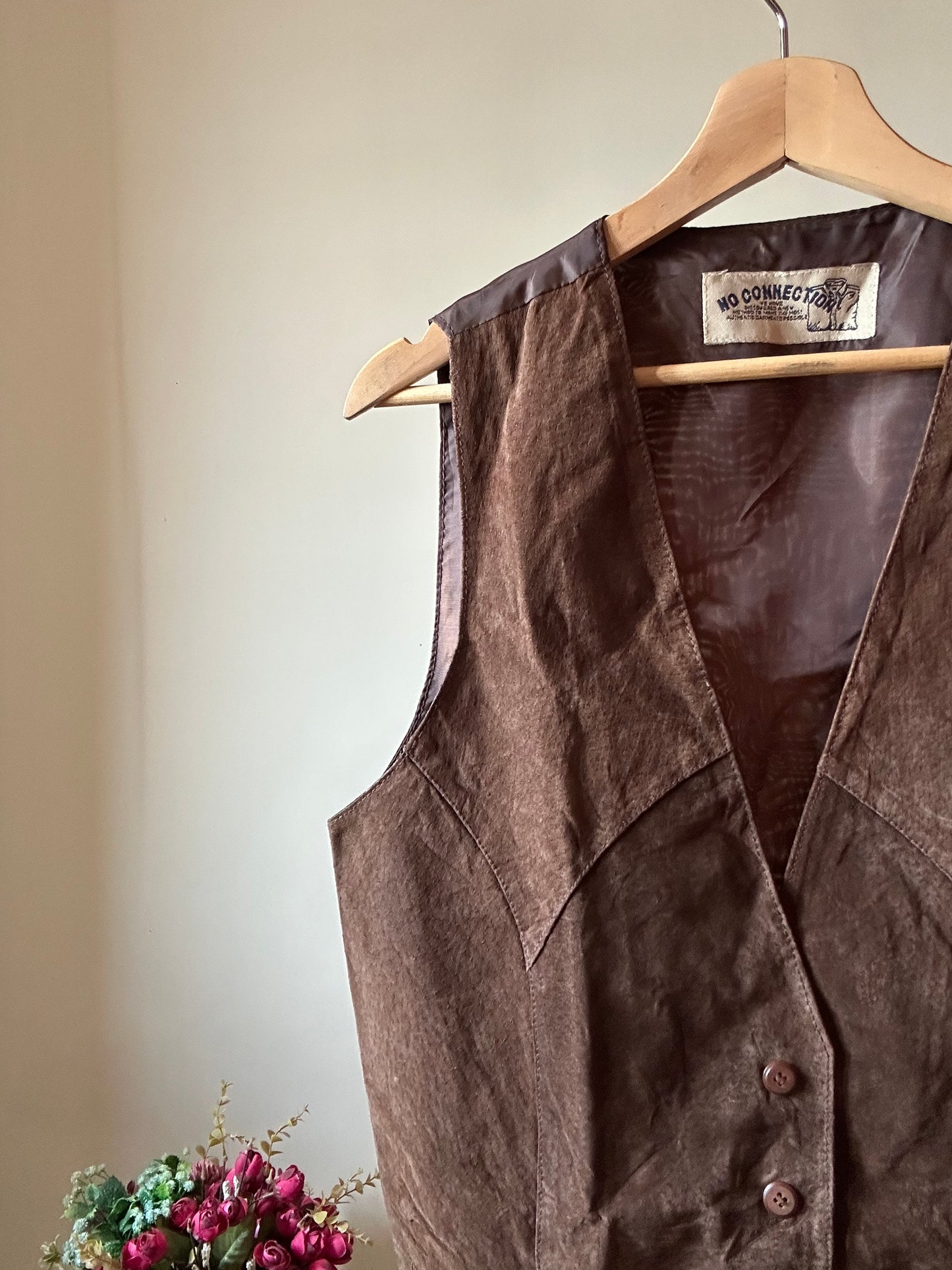 No Connection Vintage Leather Vest