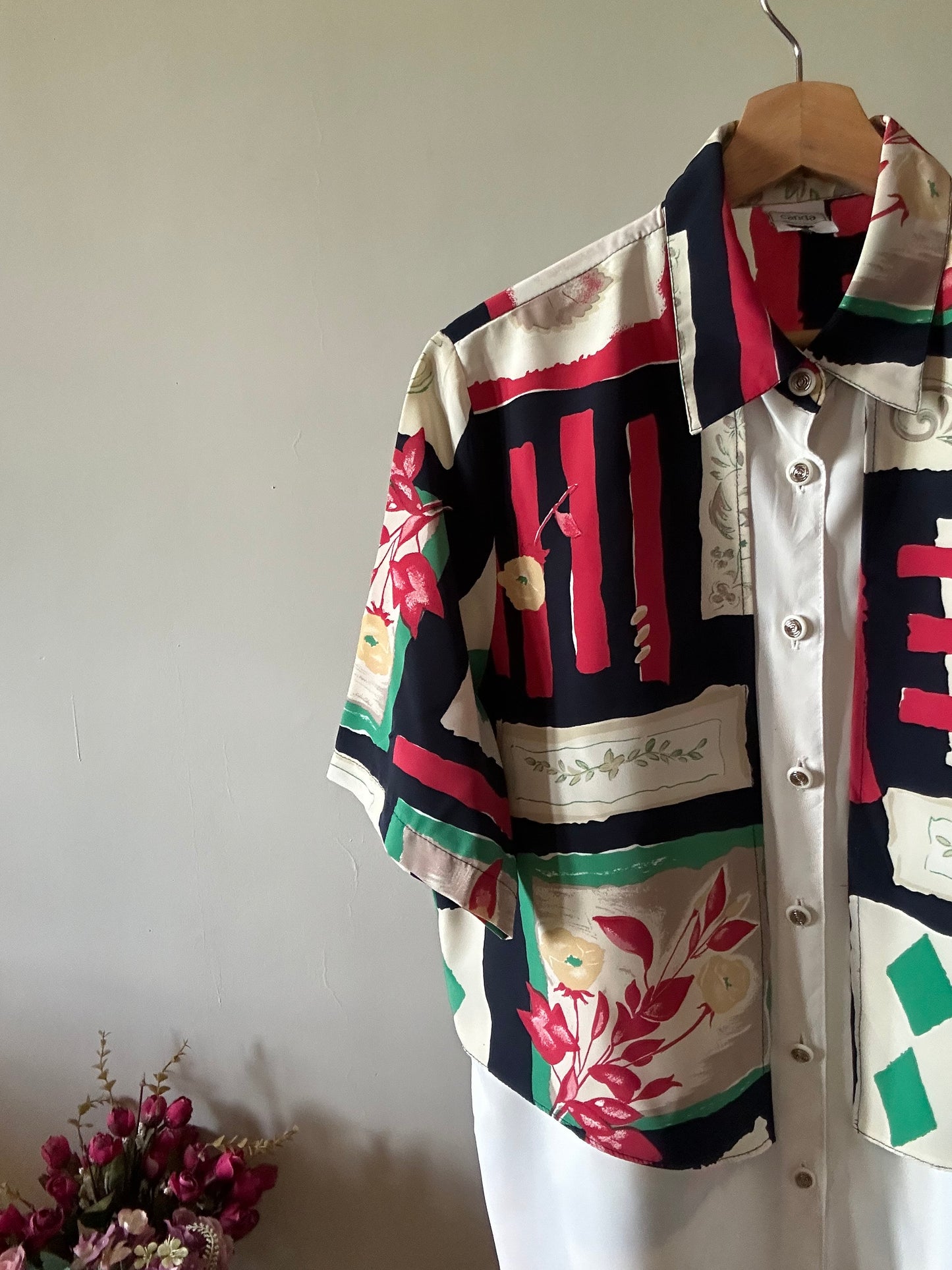 Vintage Canada Layered Abstract Print Shirt