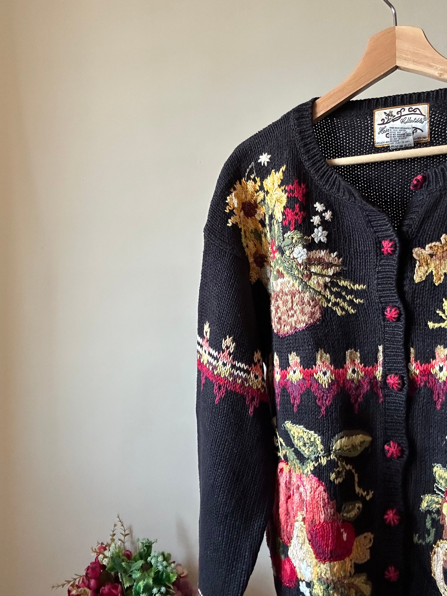 Heirloom Collectibles Vintage Hand Embroidered Cardigan