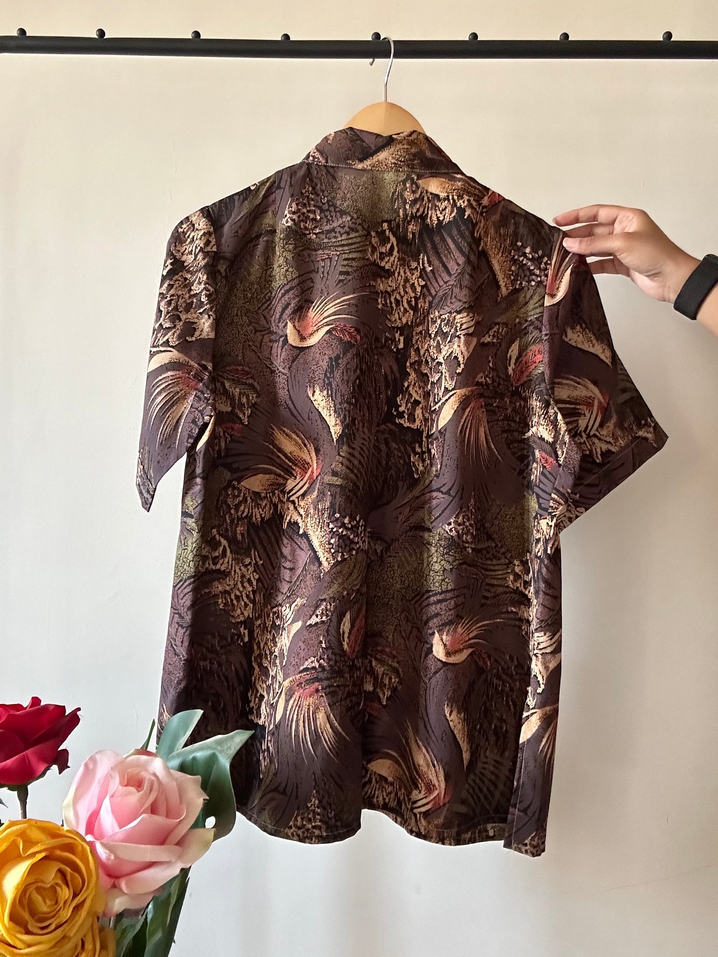 Vintage Jungle Abstract Print Shirt