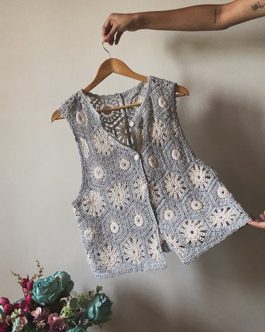 Samansa Mos2 Vintage Crochet Vest