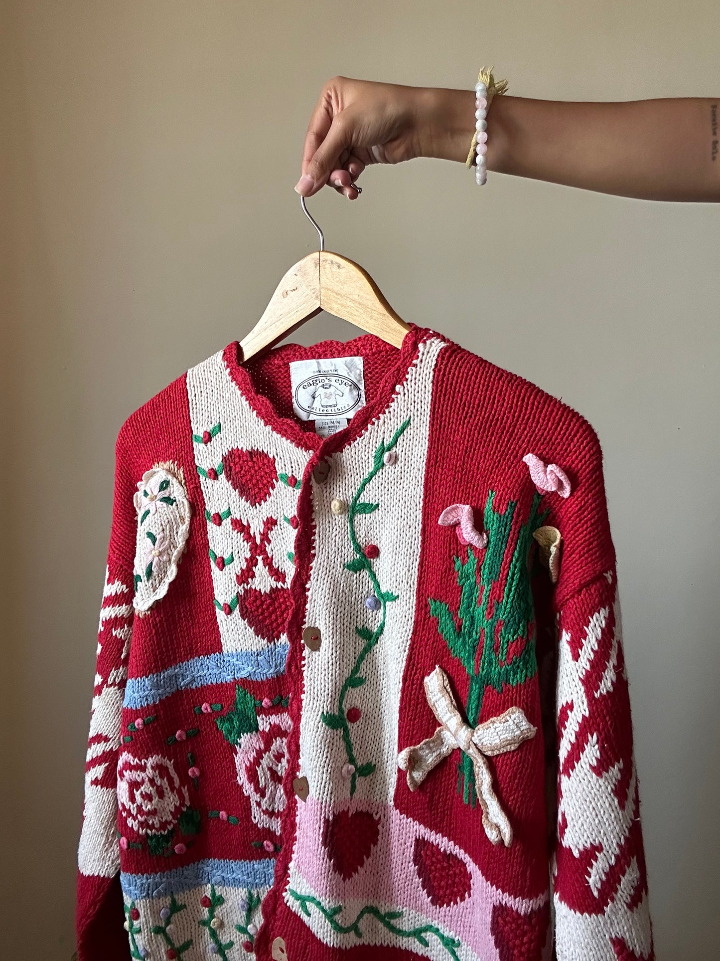 Eagle’s Eye Vintage Heart and Floral Embroidered Cardigan