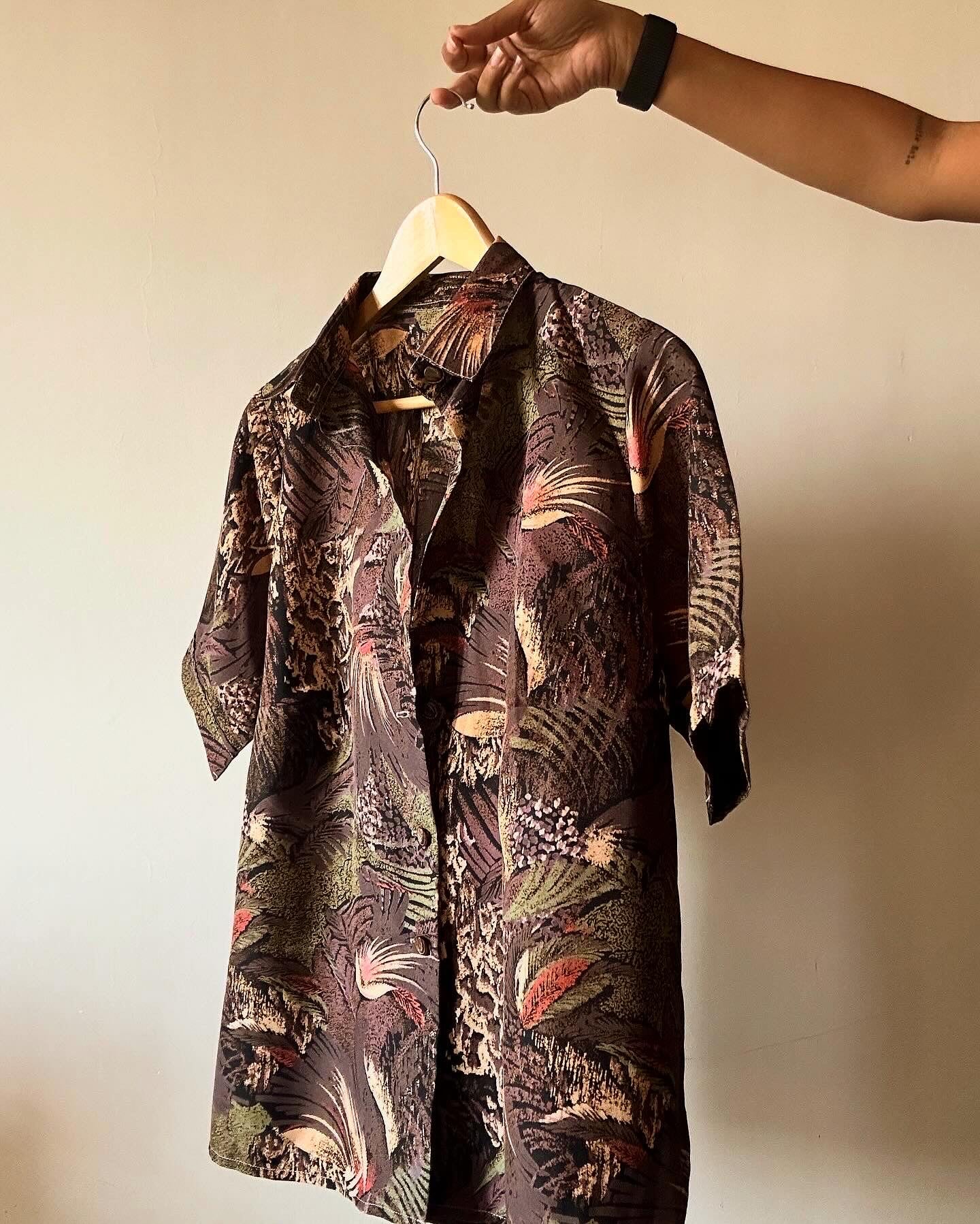 Vintage Jungle Abstract Print Shirt