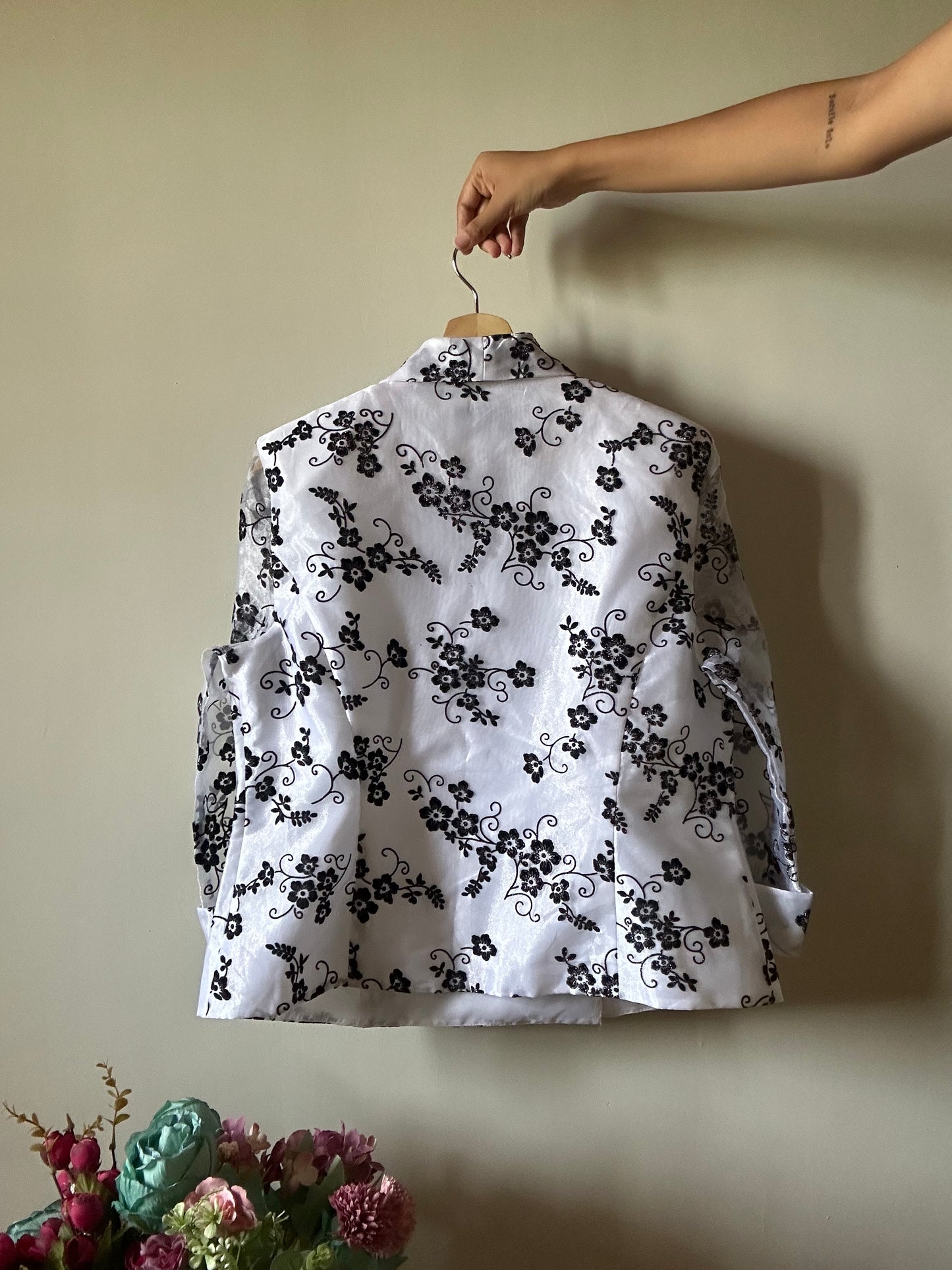 Another Thyme Organza Floral Blazer