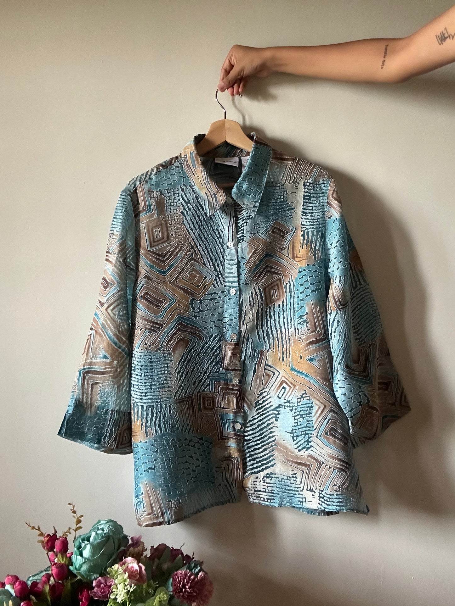 Alfred Dunner Vintage Sheer Shirt