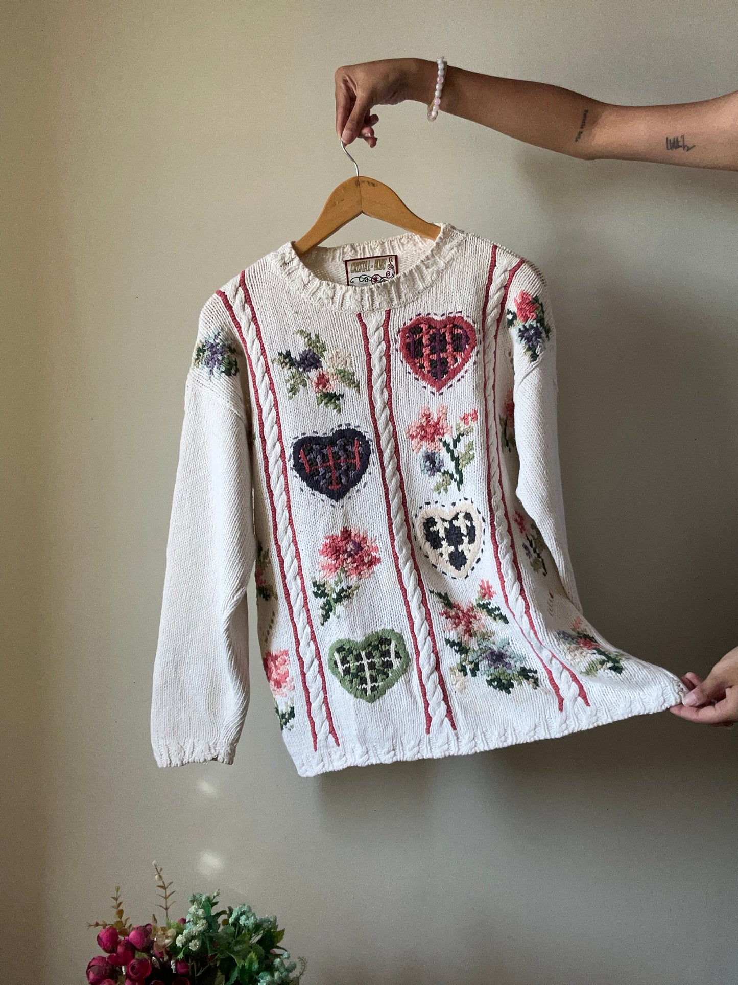 Crystal Kobe Vintage Hand Embroidered Pullover