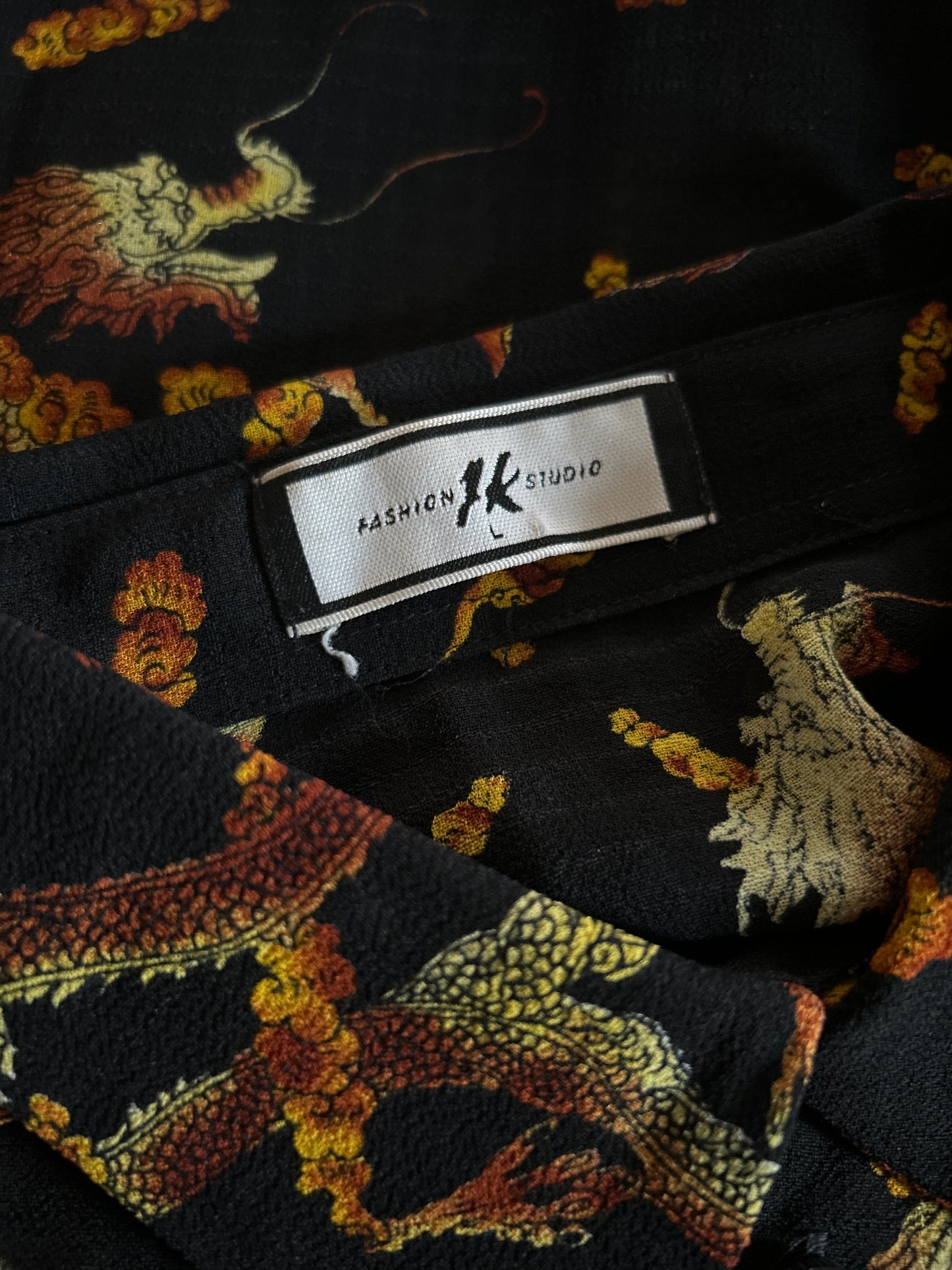 Fashion Studios Vintage Dragon Print Shirt