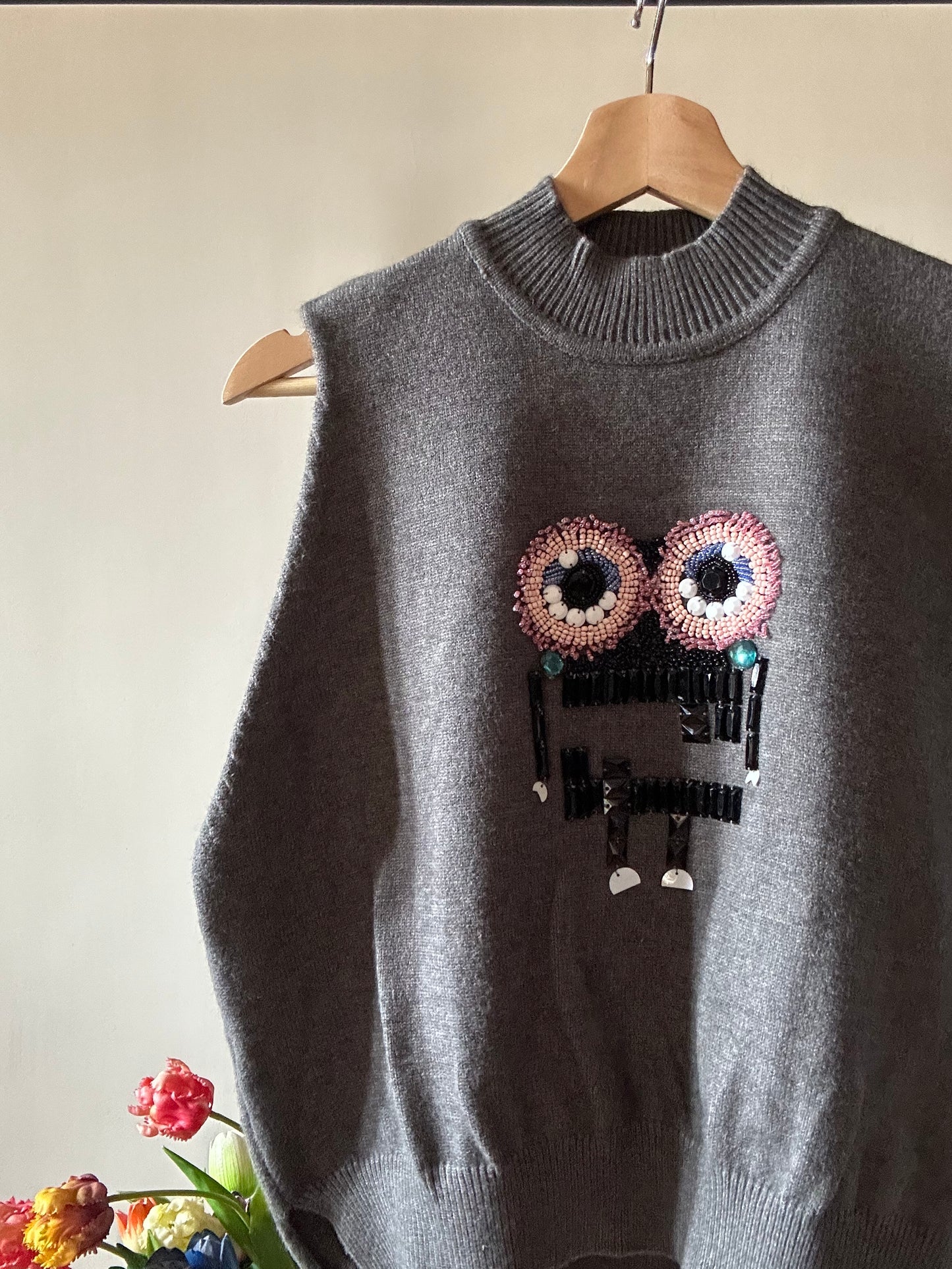 Embellished Robot Vintage Sweater Vest