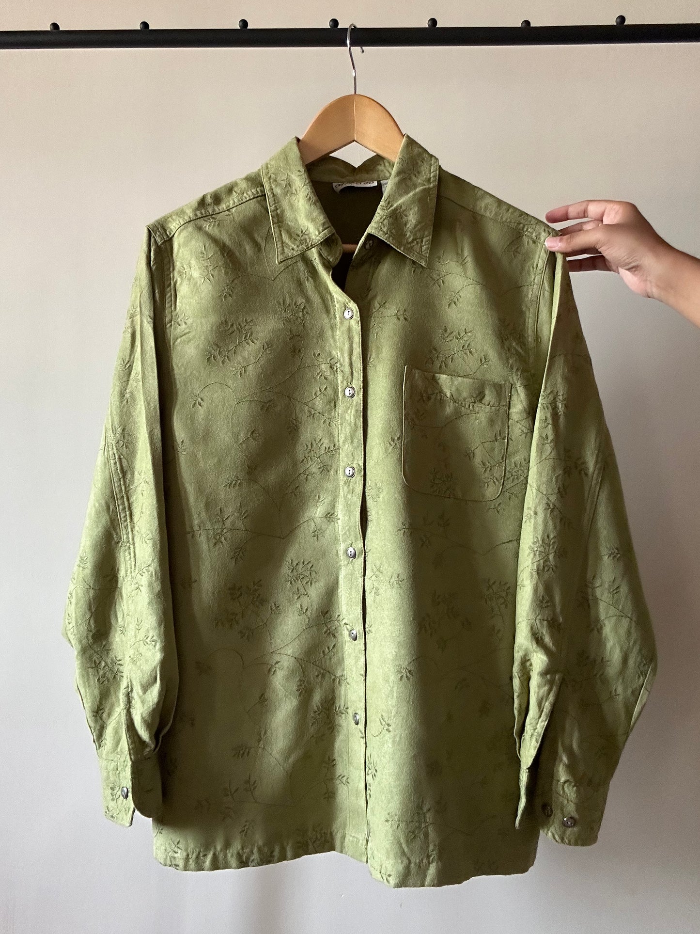 Vintage Appàrenza Embroidery Suede Shirt