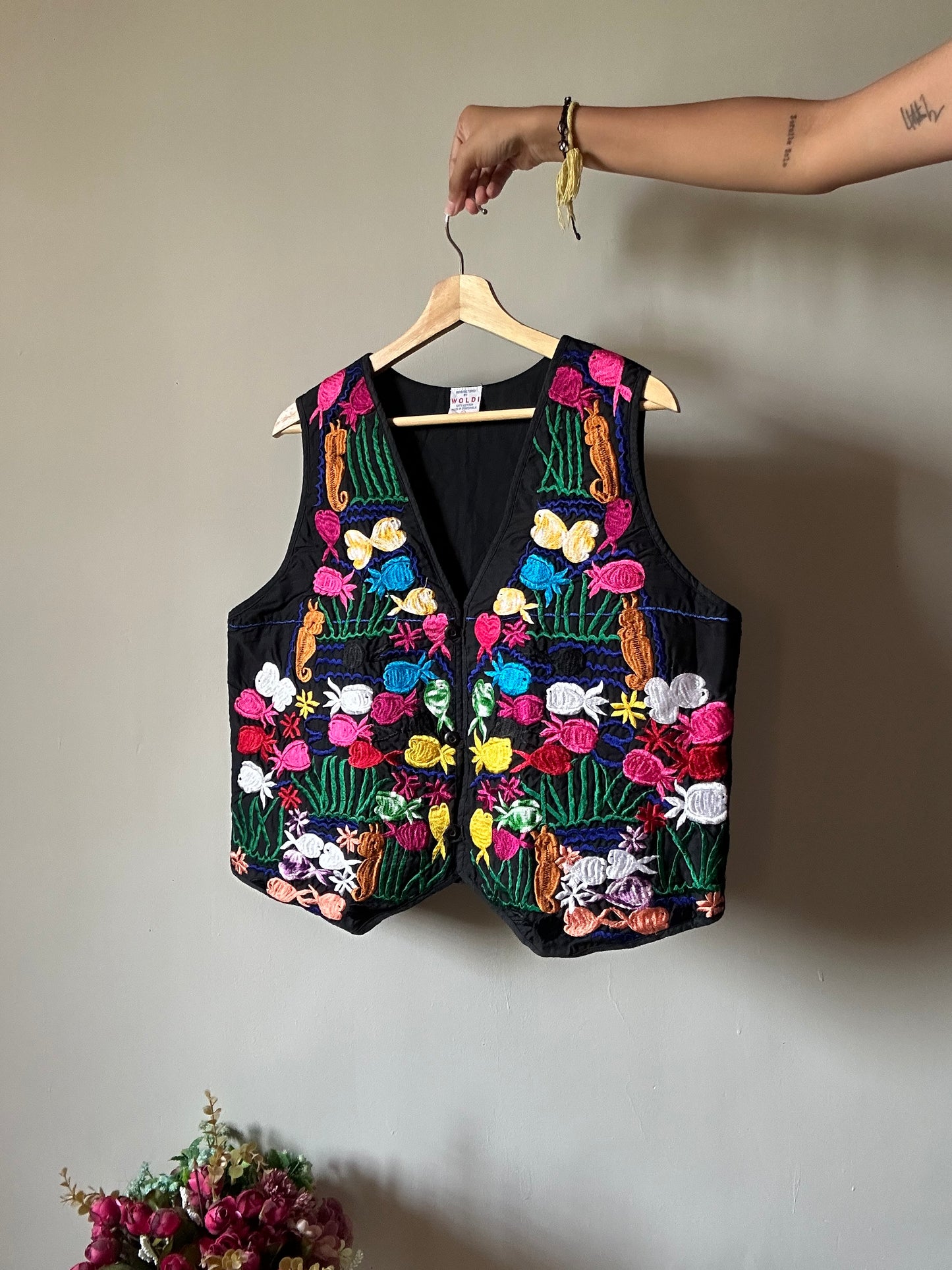 Vintage WOLDI All Embroidered Vest