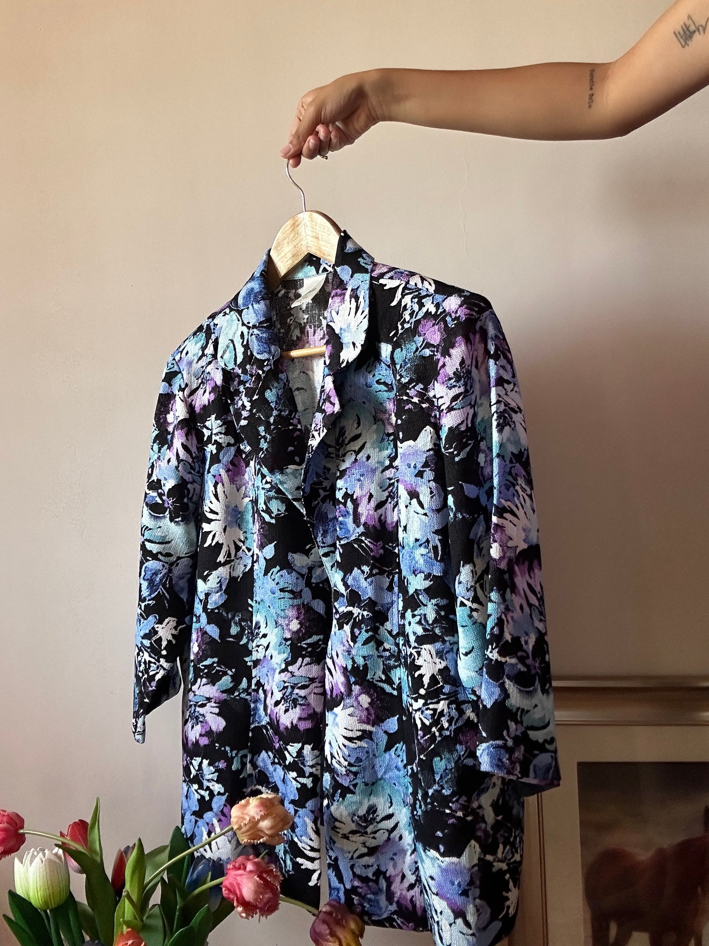 Blair Vintage Floral Print Front Open Cardigan