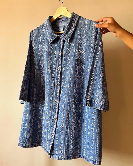 Fully Embroidered Vintage Liz&Me Denim Shirt