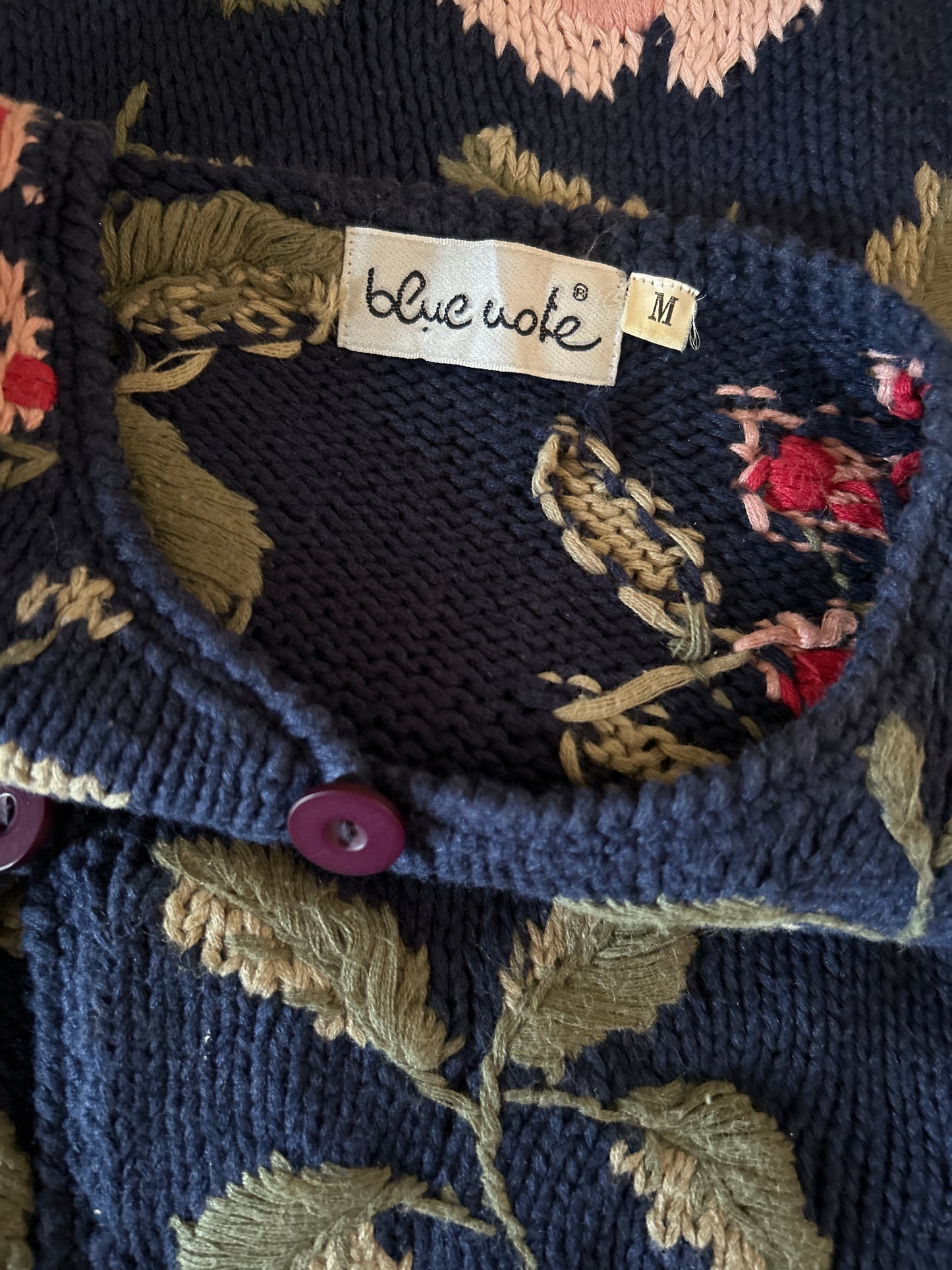 Blue Note Vintage Floral Knit Cardigan