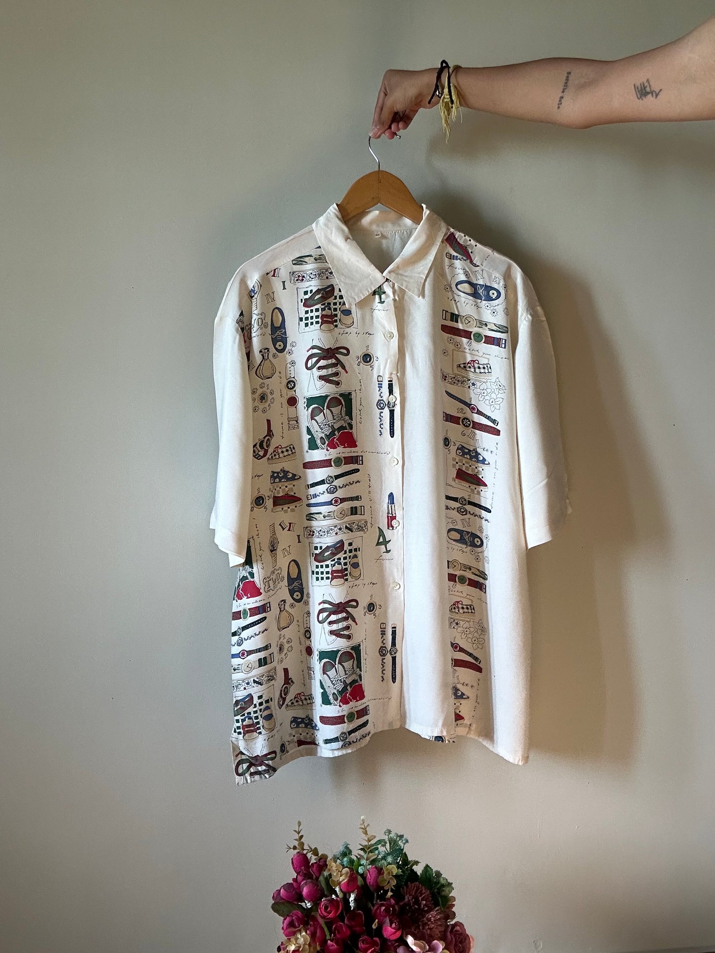 Vintage Abstract Lifestyle Print Shirt