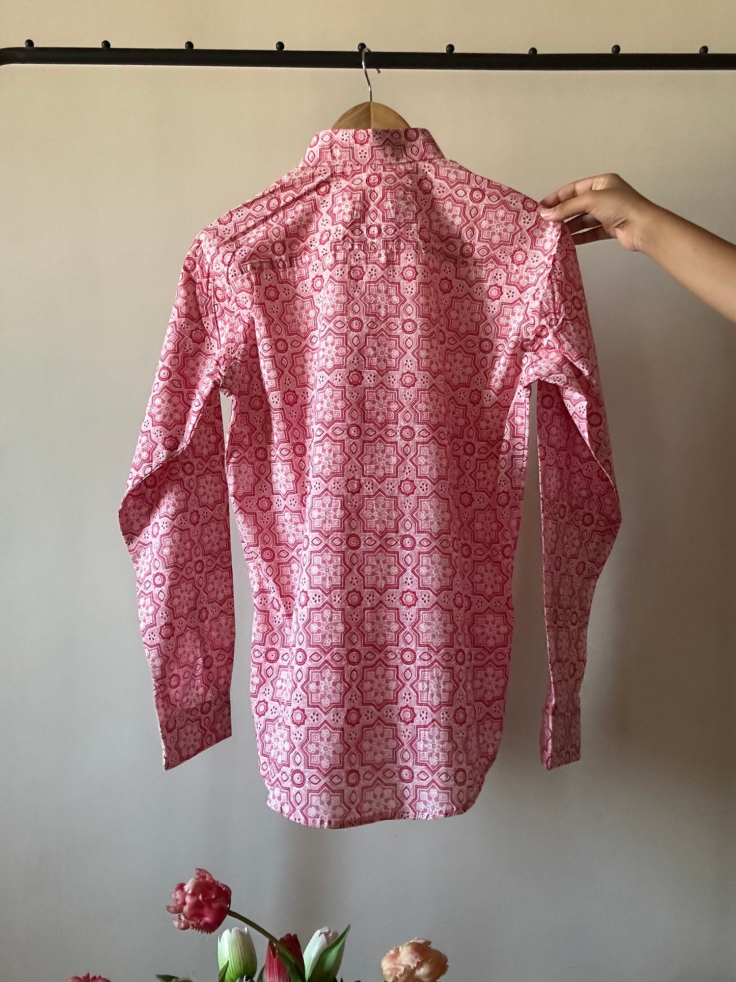 Pink Hand Block Print Shirt