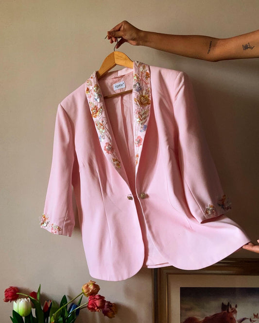 Together Vintage Beaded Pink Blazer