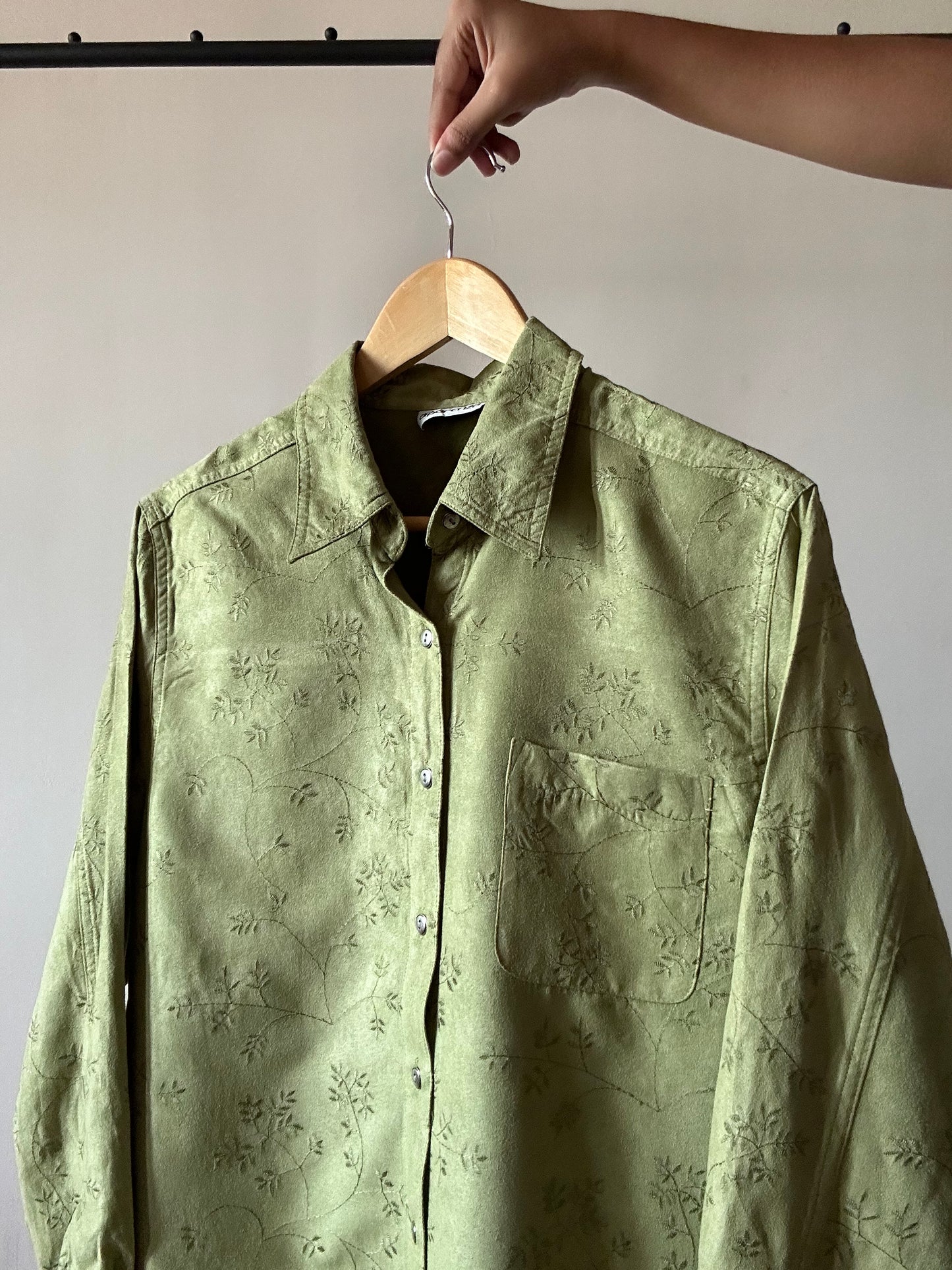 Vintage Appàrenza Embroidery Suede Shirt