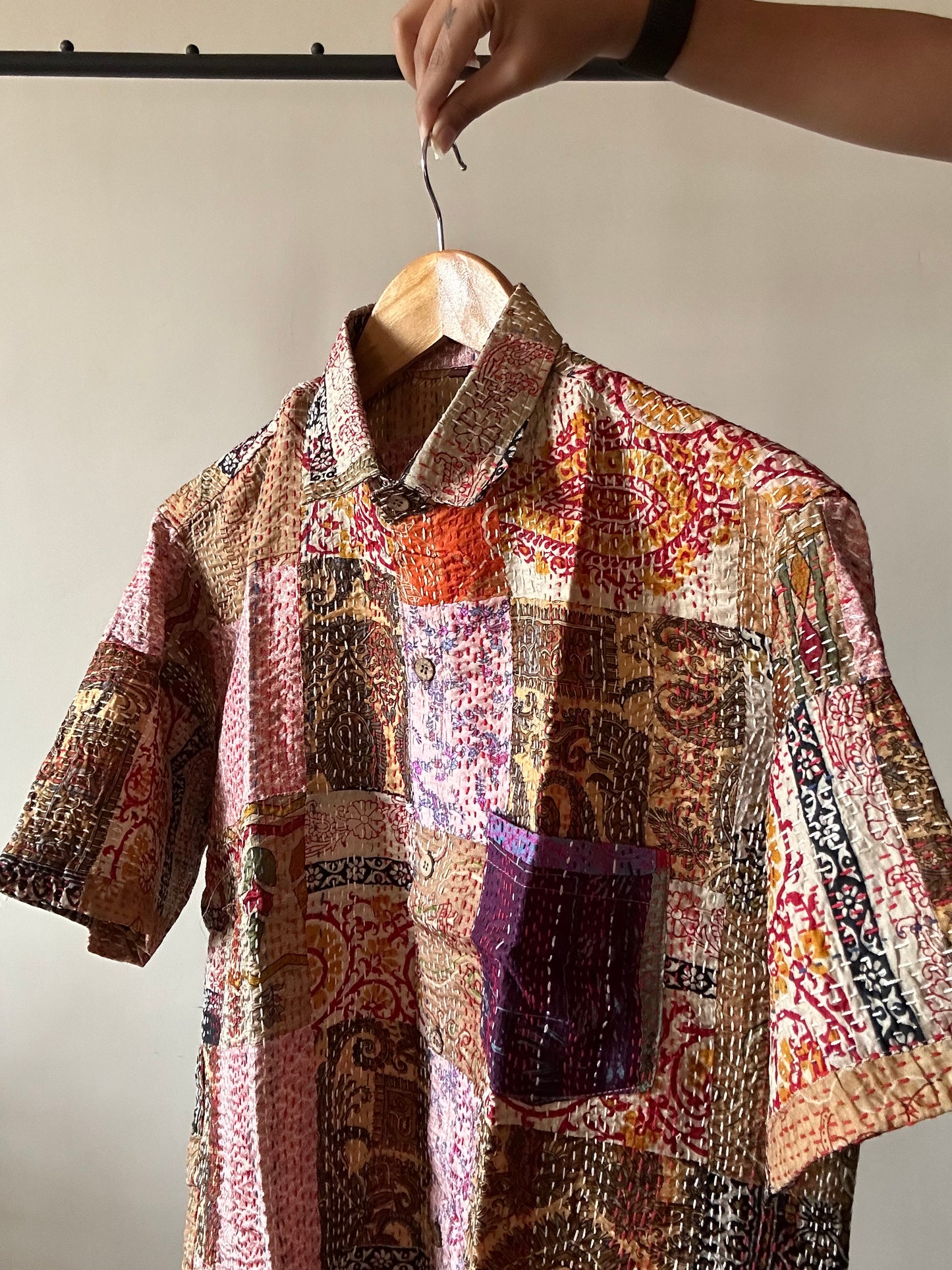 Paradise Patch Work Kantha Embroidery Shirt