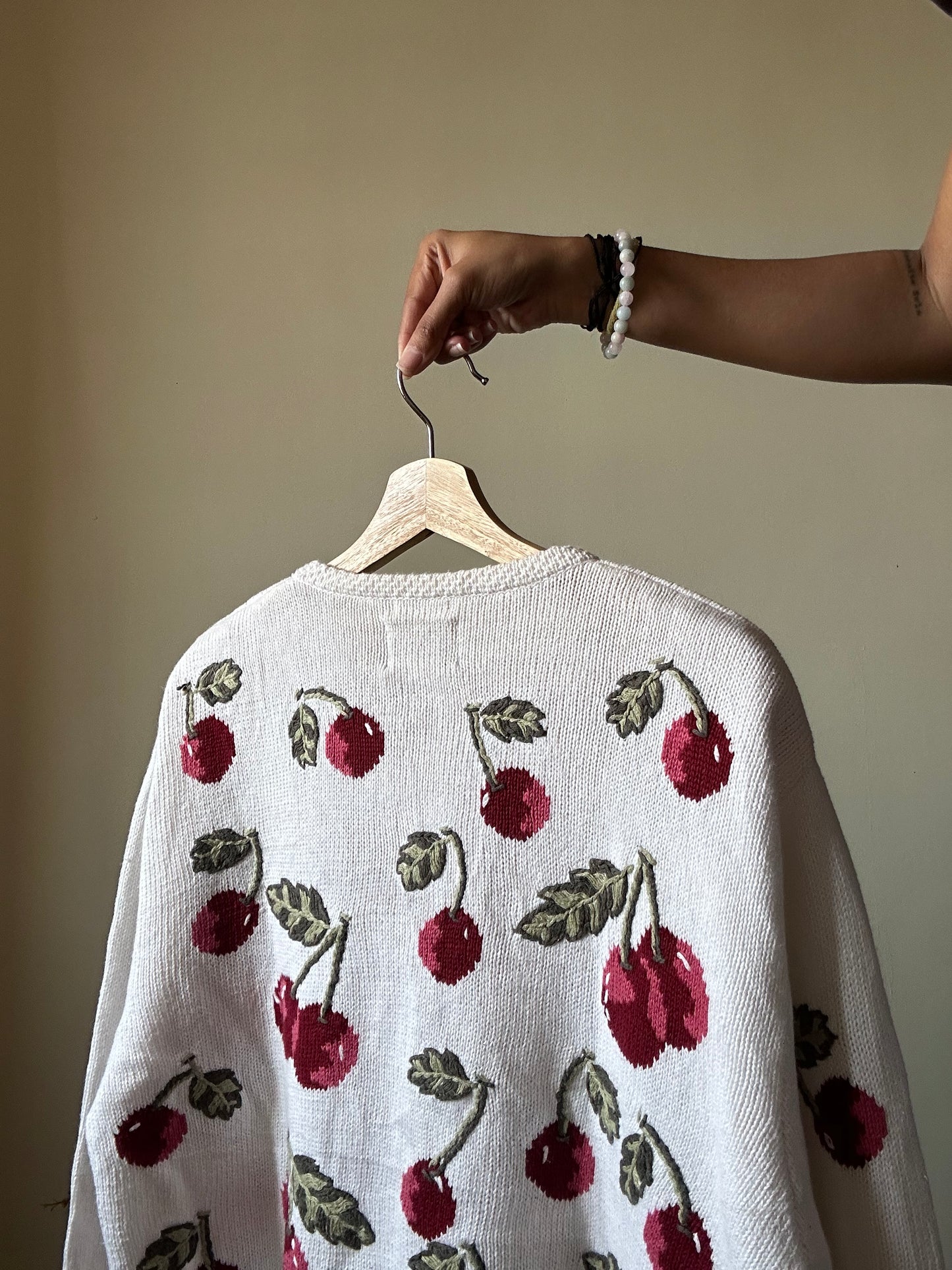 Vintage Christopher & Banks Cherry Hand Embroidered Cardigan