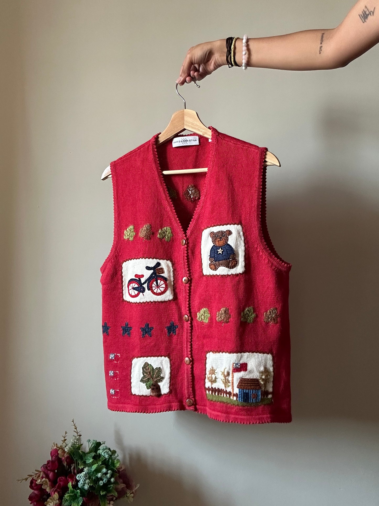 Marisa Christina Vintage Patchwork and Embroidered Vest