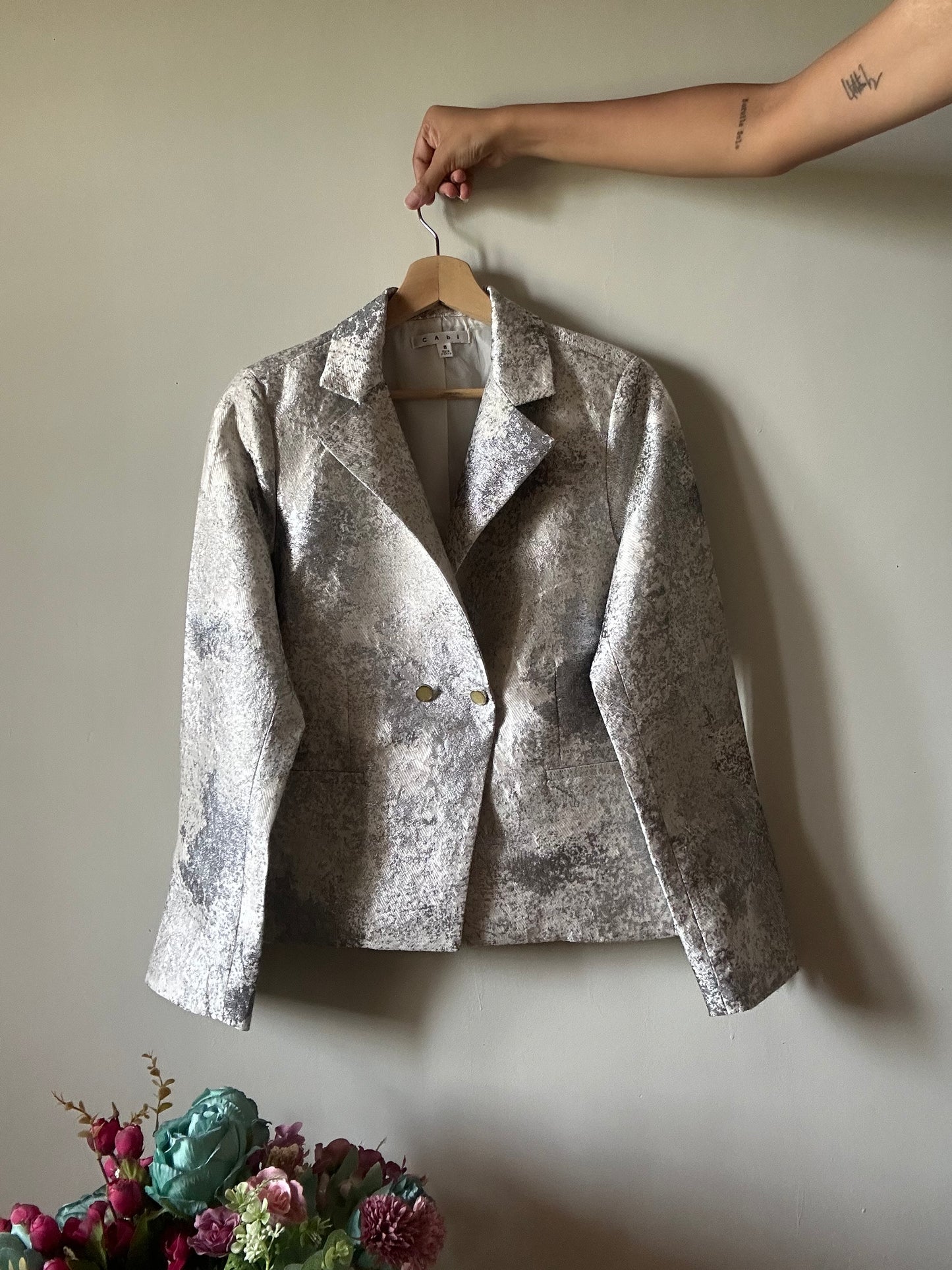 Cabi Vintage Blazer With Silver Weave