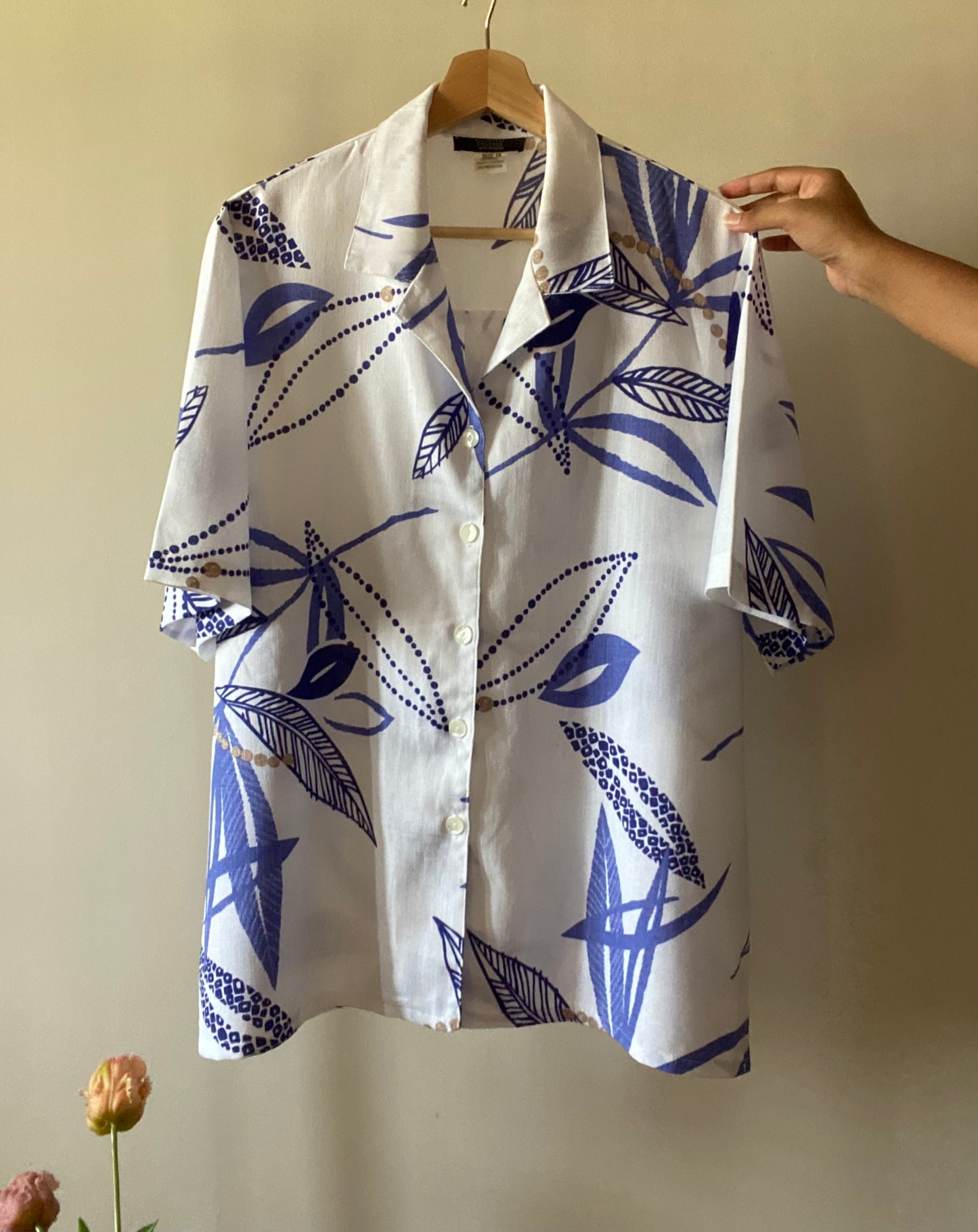 Vintage Essential Casual Leaves Print Shirt