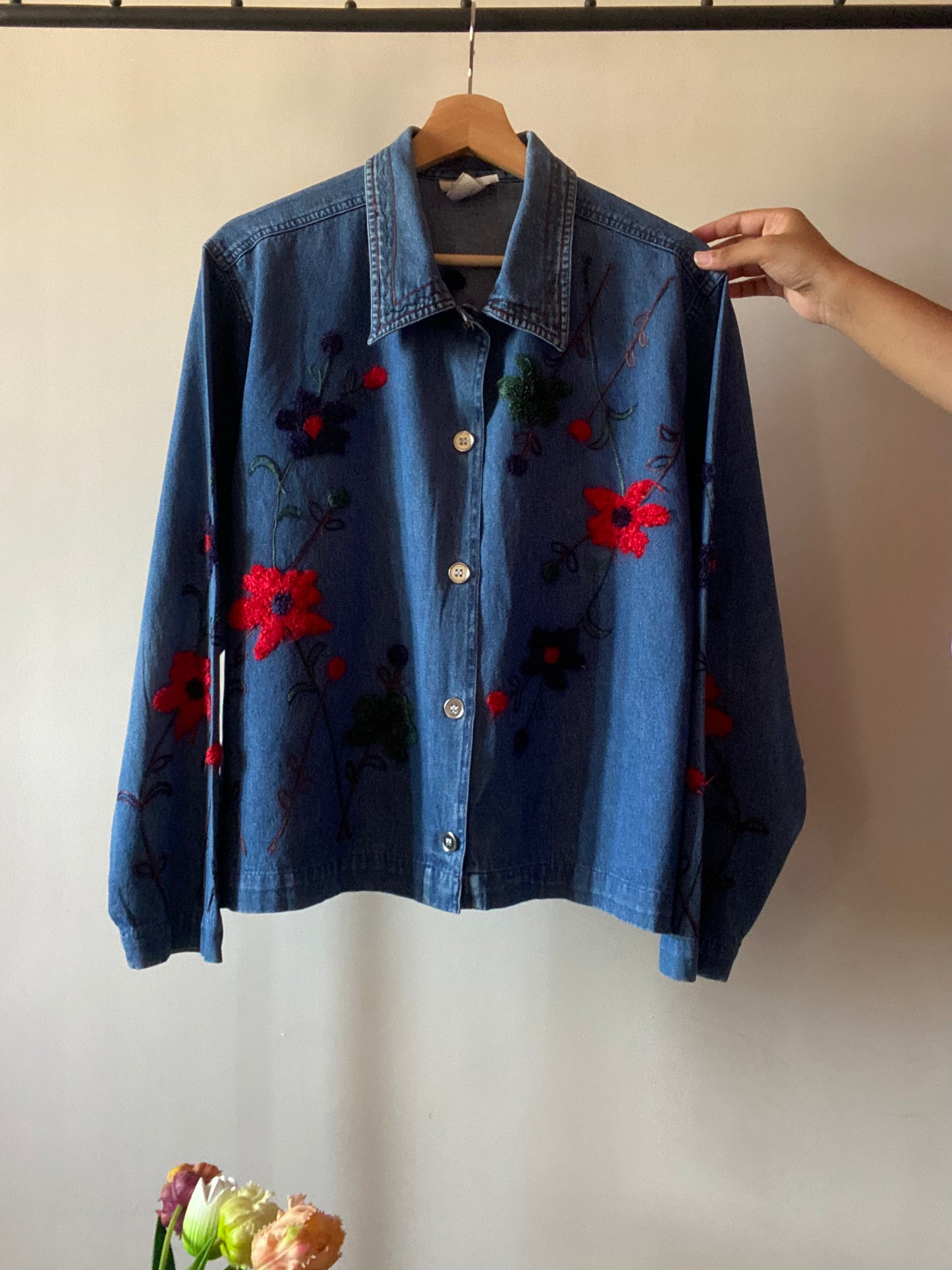 Vintage Denim Floral Shirt