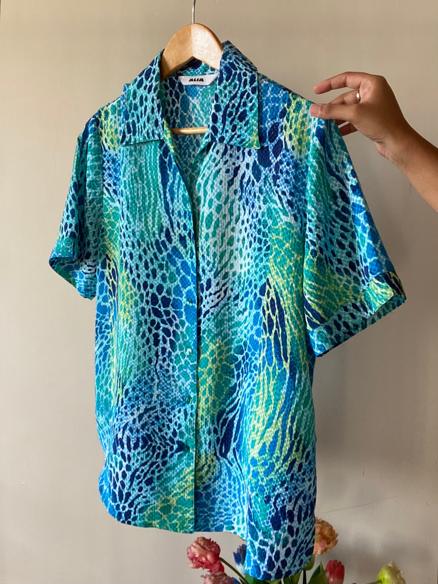 Ocean Inspired Snake Print Vintage Shirt