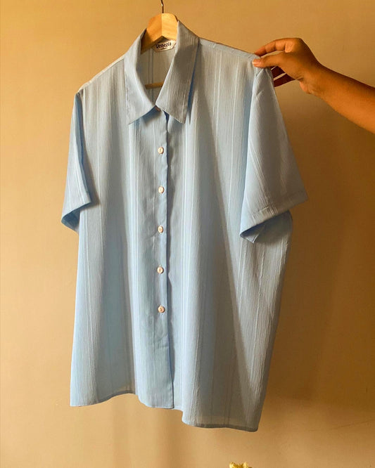 Vintage Blue Textured Shirt