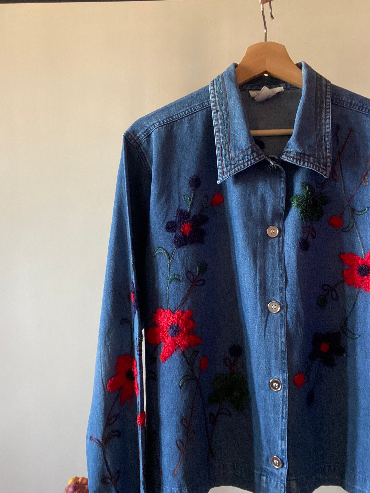 Vintage Denim Floral Shirt