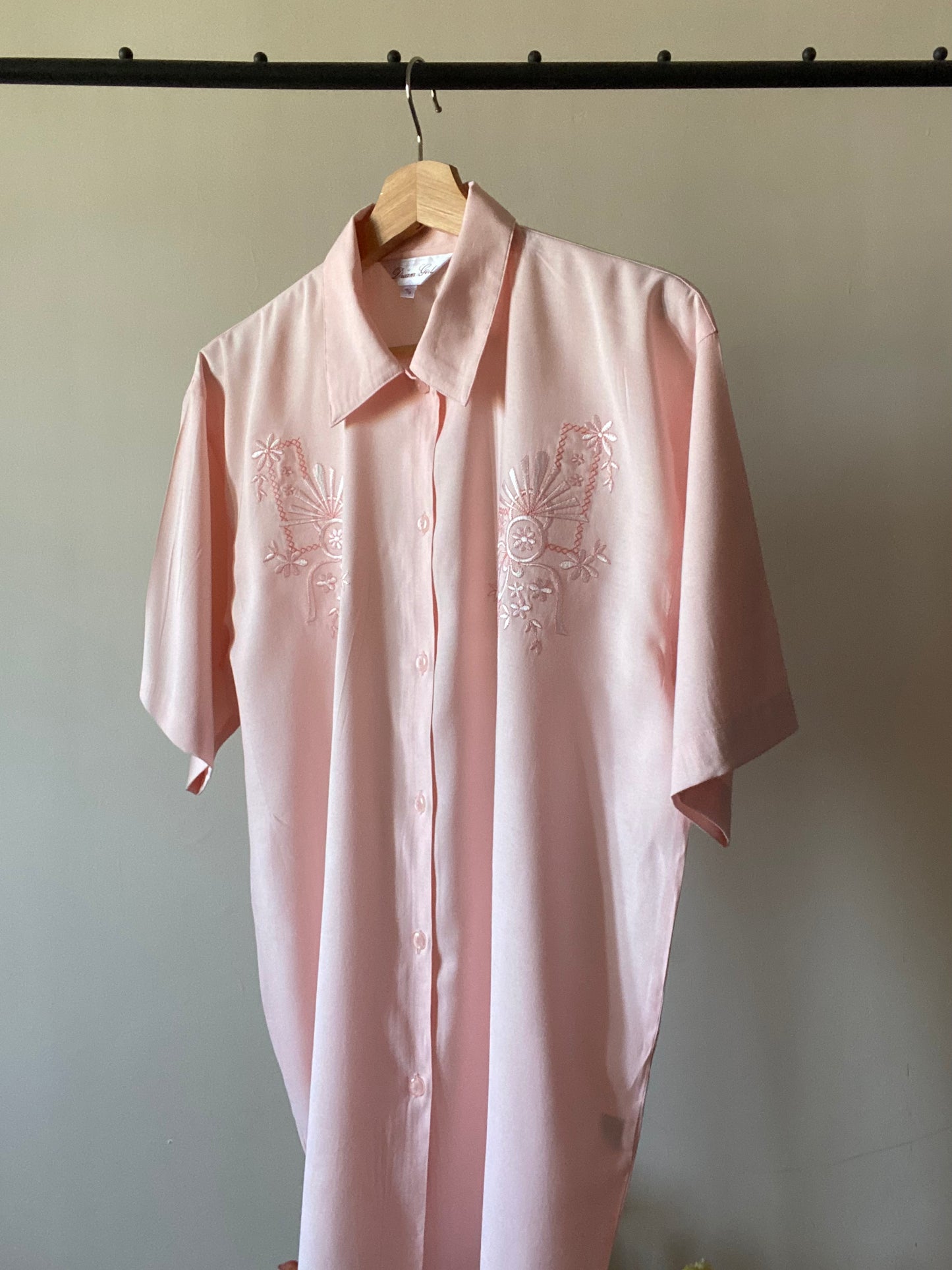 Vintage Blush Embroidered Shirt