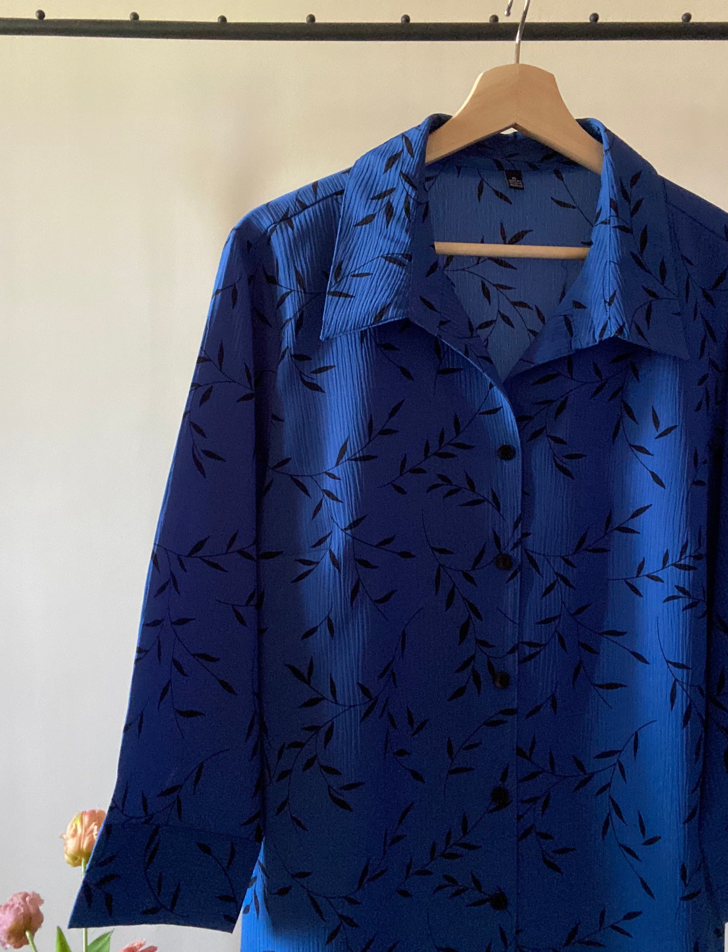 Vintage Leaf Print Layered Shirt