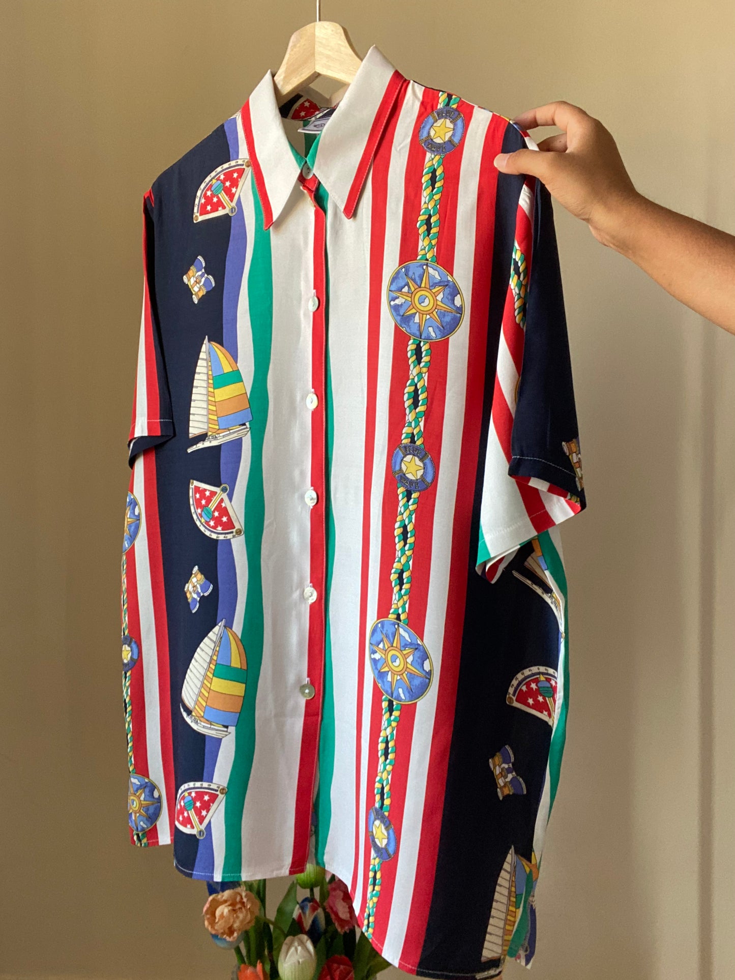 Sailor and Baroque Print Vintage Shirt