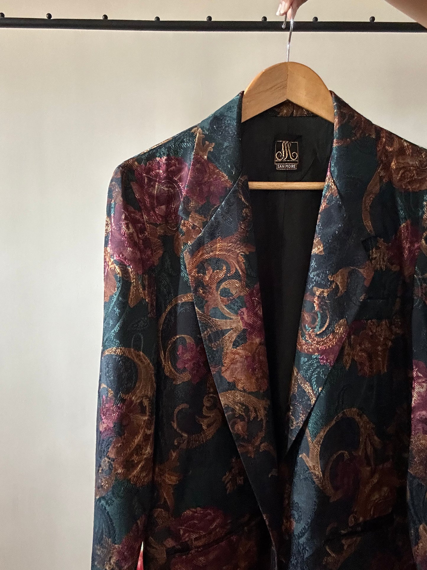 Vintage Sanmoire Antique Floral Print Blazer