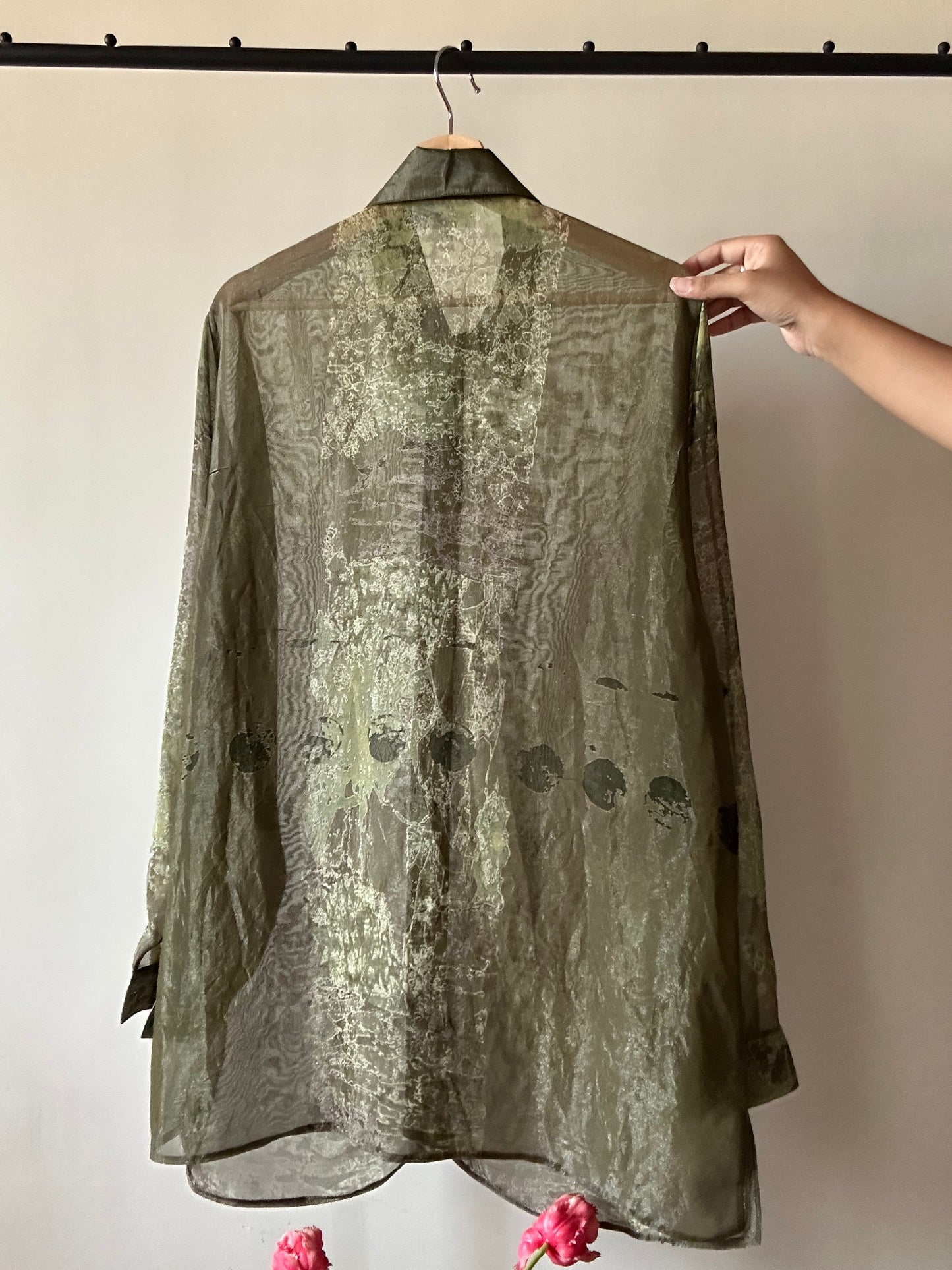 Vintage Bexleys Abstract Print Sheer Shirt