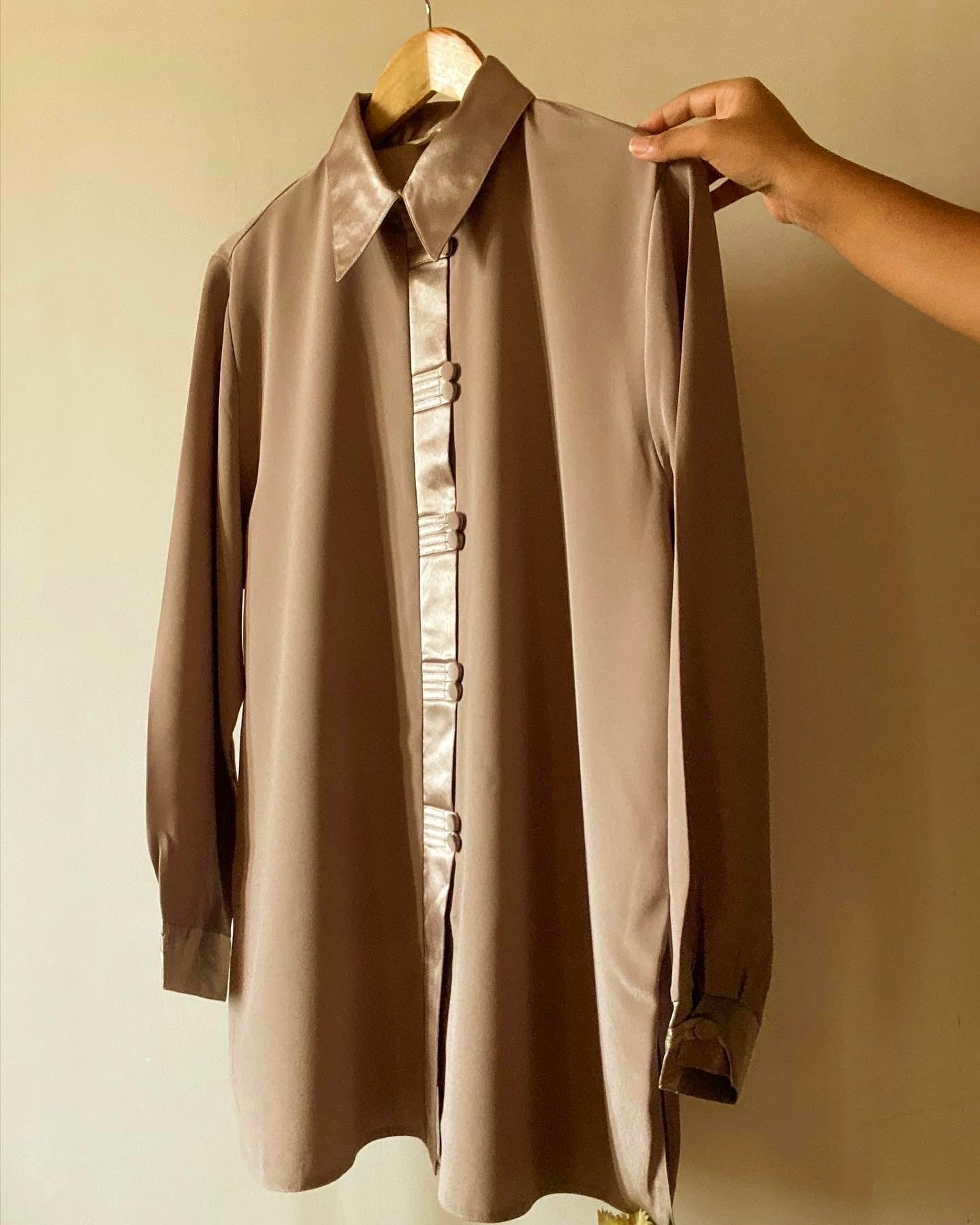 Greyish Korean Style Vintage Shirt