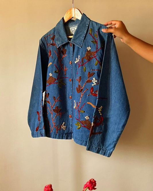 Vintage TanTrum Monkey Inspired Embroidery Denim Shaket