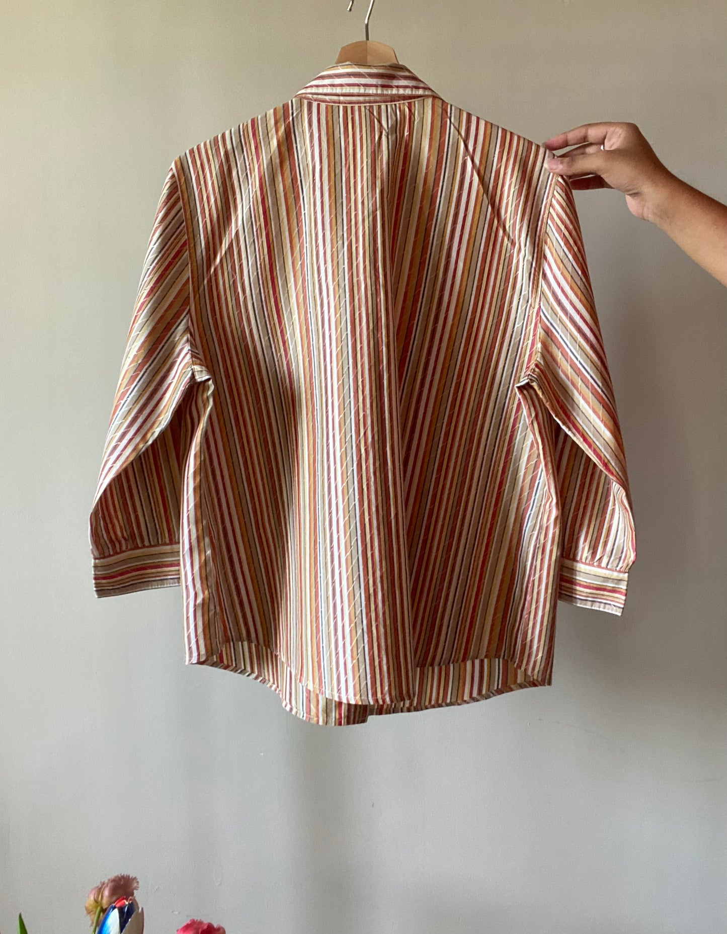 Vintage Alfred Dunner Striped Shirt With Thread Embroidery