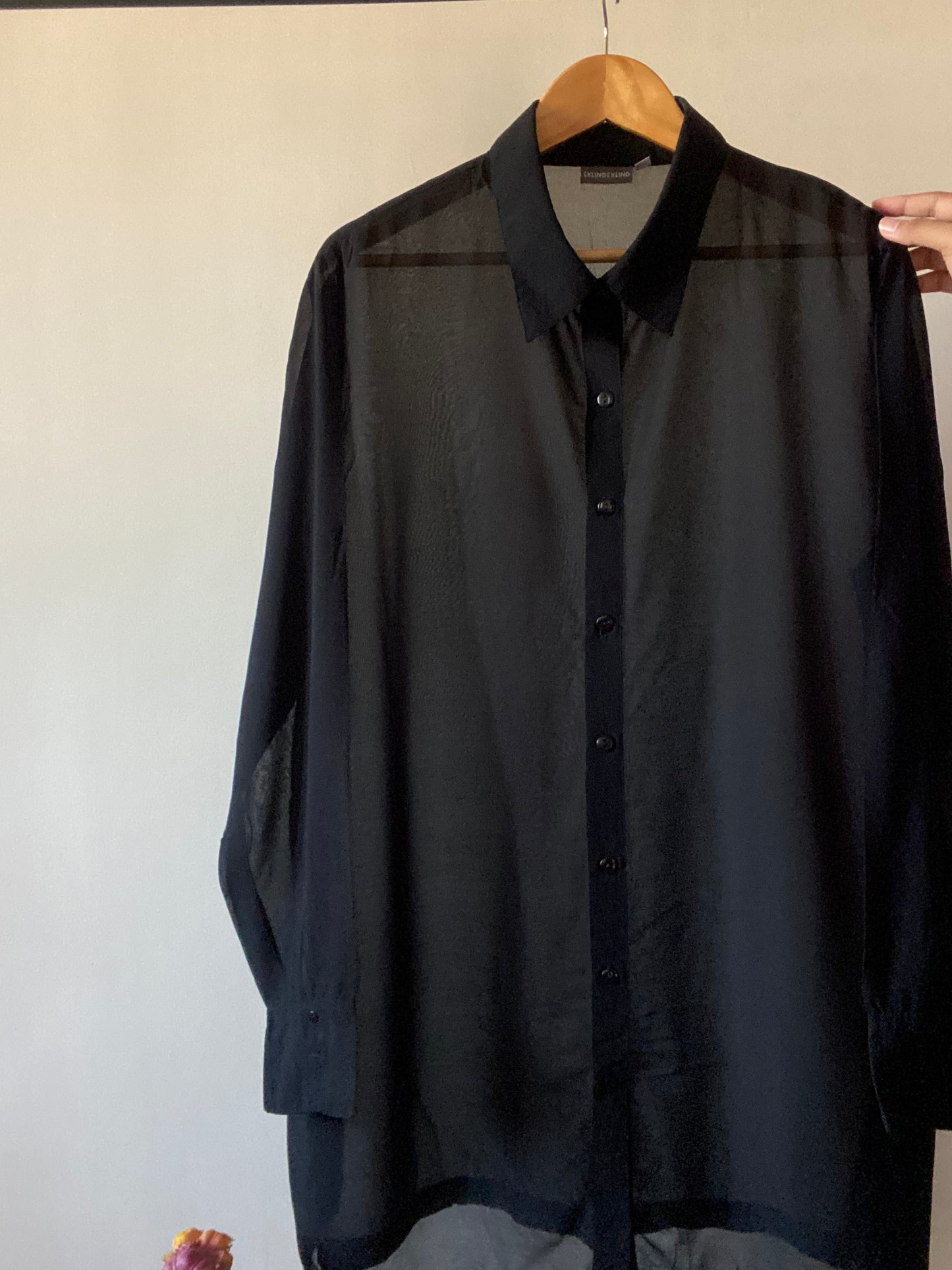 Vintage Black Sheer Shirt