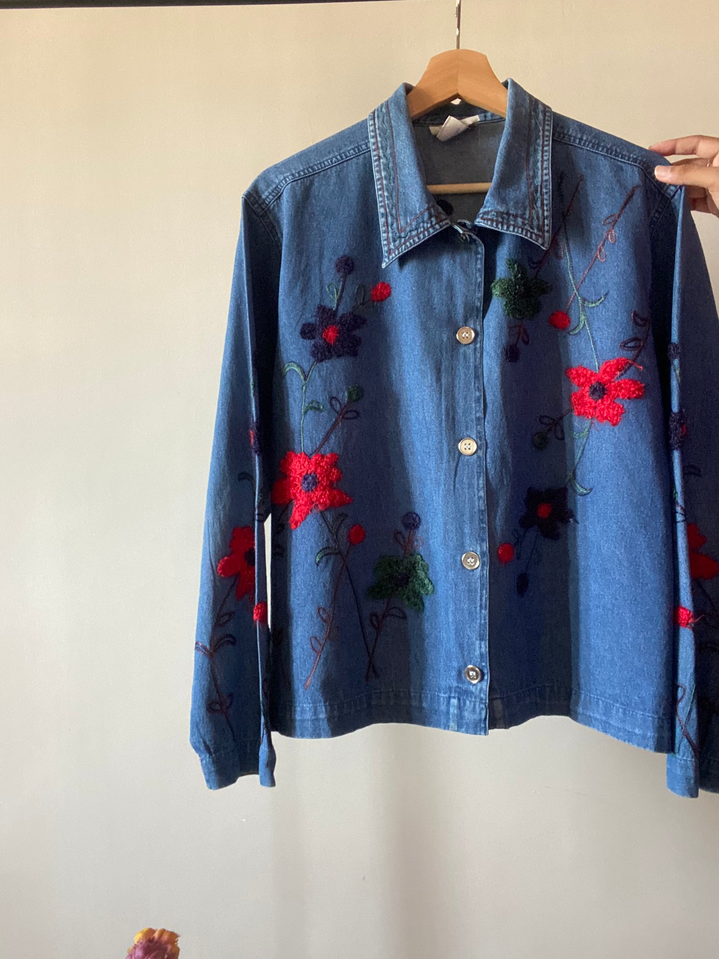 Vintage Denim Floral Shirt