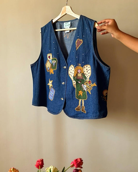 Vintage The Quacker Factory Denim Vest