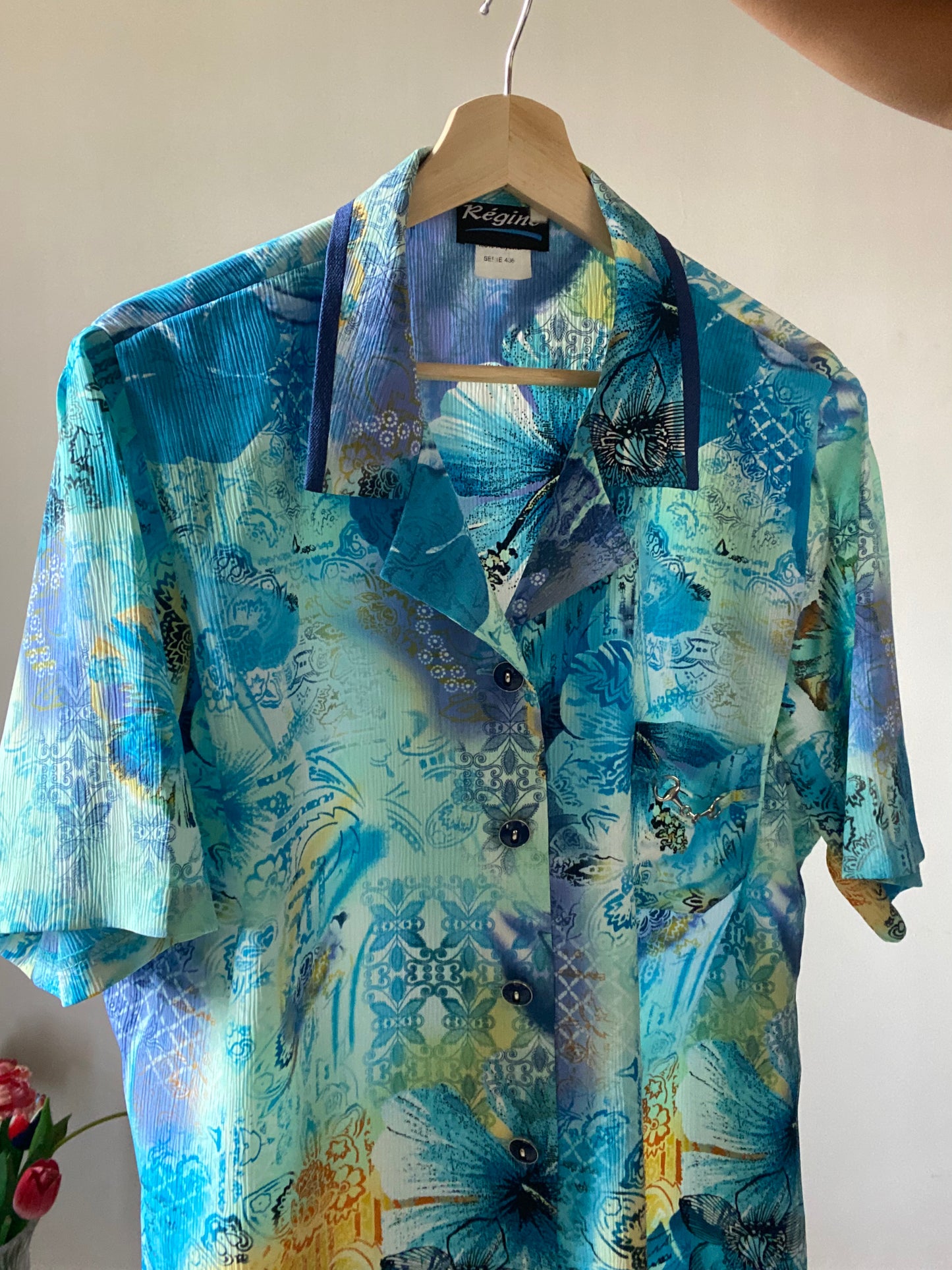 Ocean Abstract Print Vintage Shirt