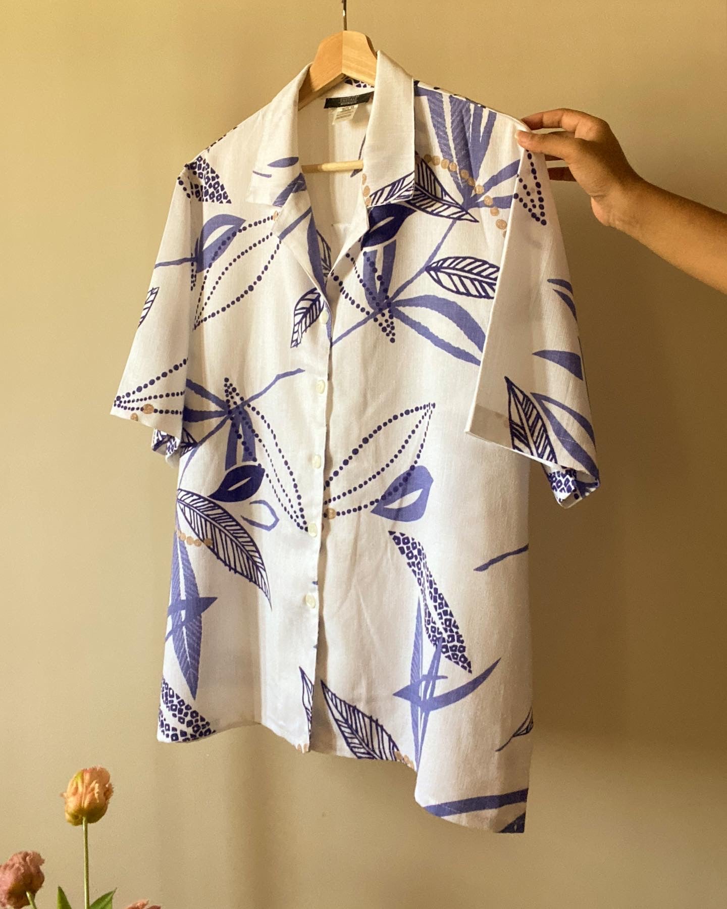 Vintage Essential Casual Leaves Print Shirt