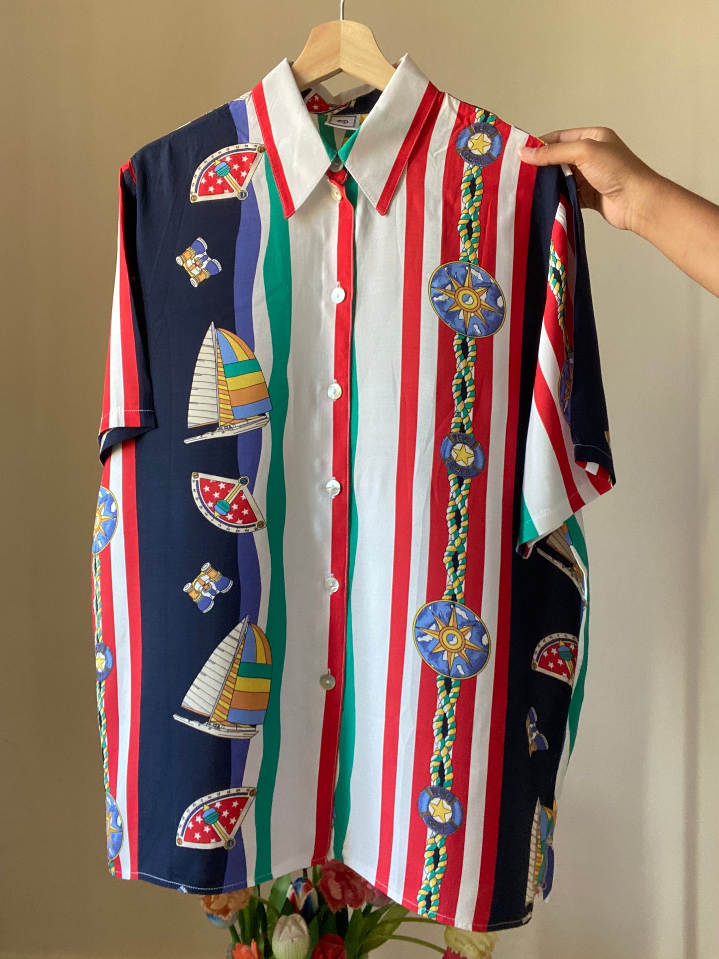 Sailor and Baroque Print Vintage Shirt