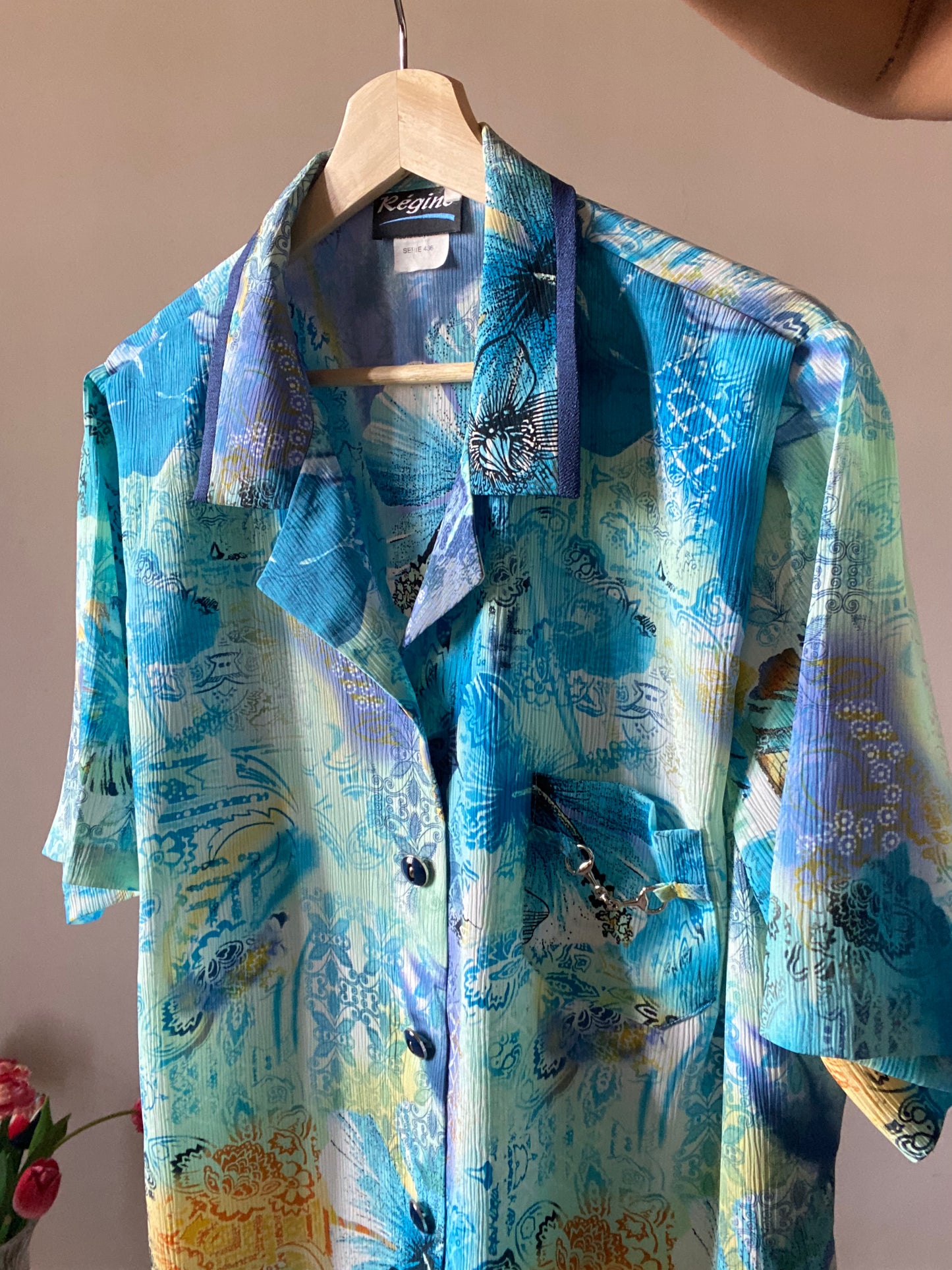 Ocean Abstract Print Vintage Shirt