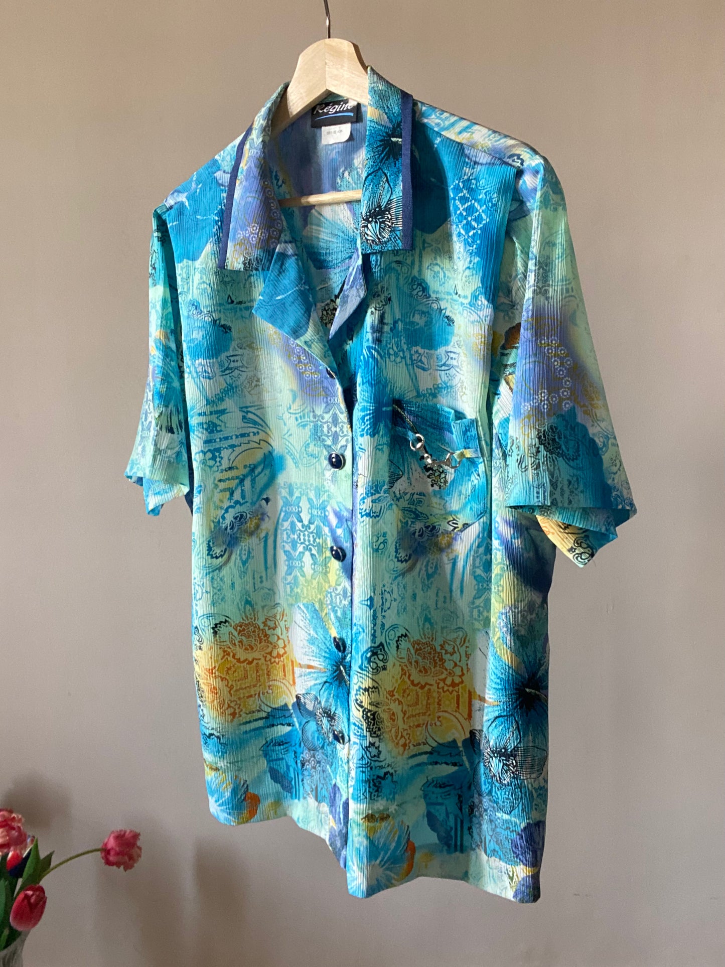 Ocean Abstract Print Vintage Shirt