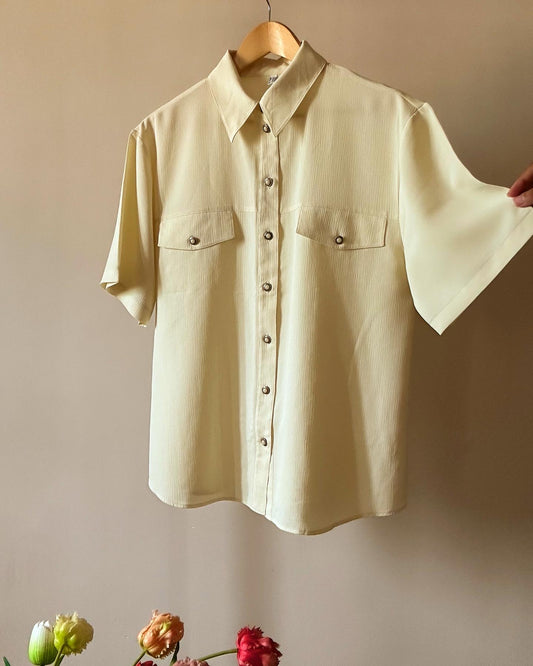 Textured Vintage Shirt With Antique Buttons