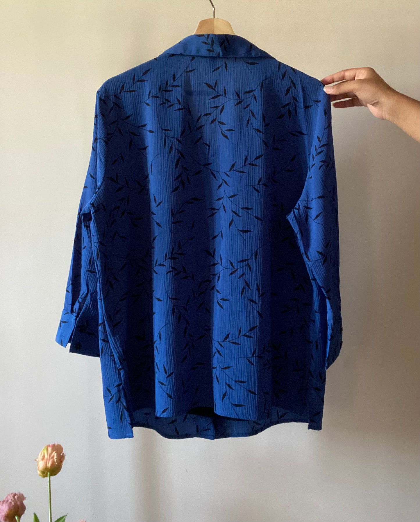 Vintage Leaf Print Layered Shirt