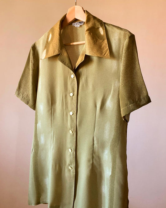 Olive Green Soft Colour Splash Shirt