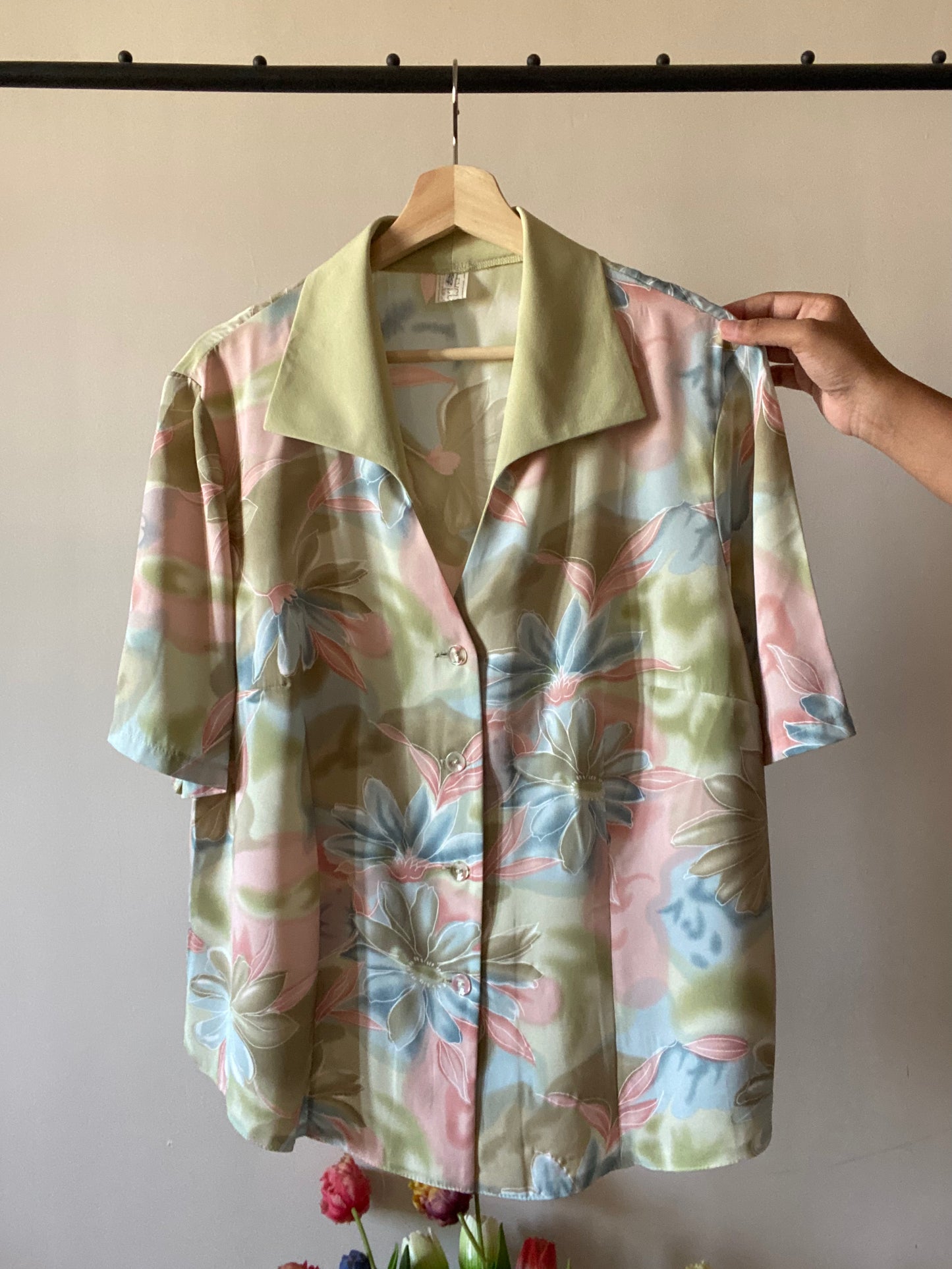 Pastel Floral Print Vintage Shirt